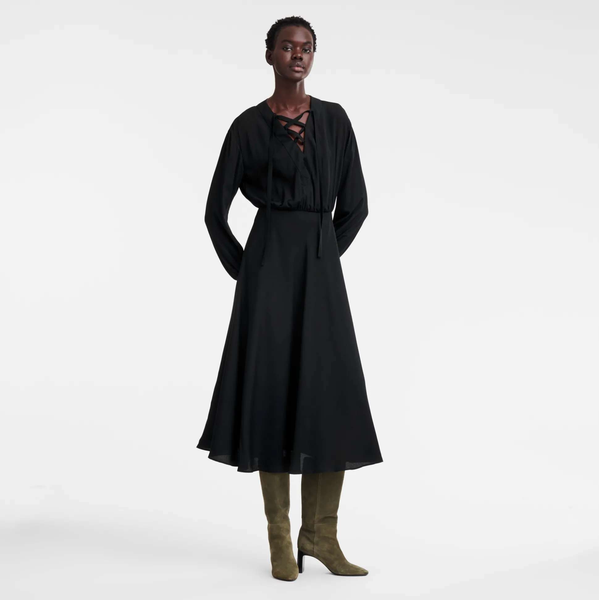 New Longchamp Abito lungo Nero