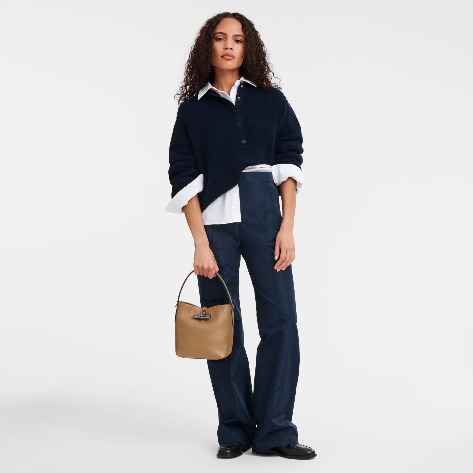 Hot Longchamp Borsa a secchiello XS Camoscio