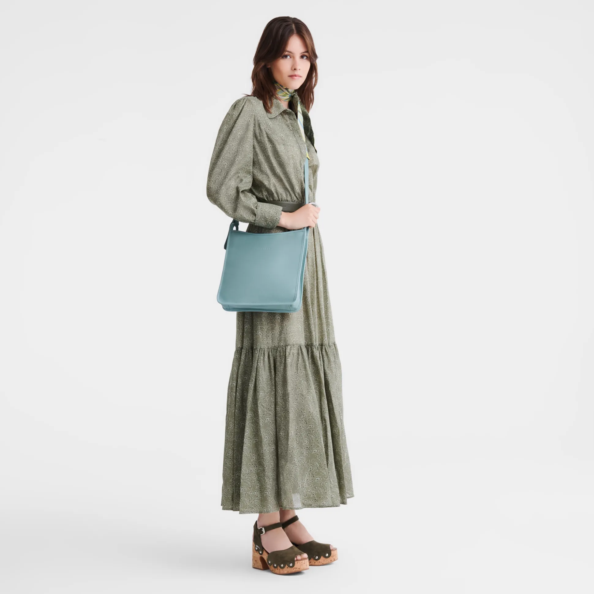 Clearance Longchamp Borsa a tracolla con zip M Eucalipto