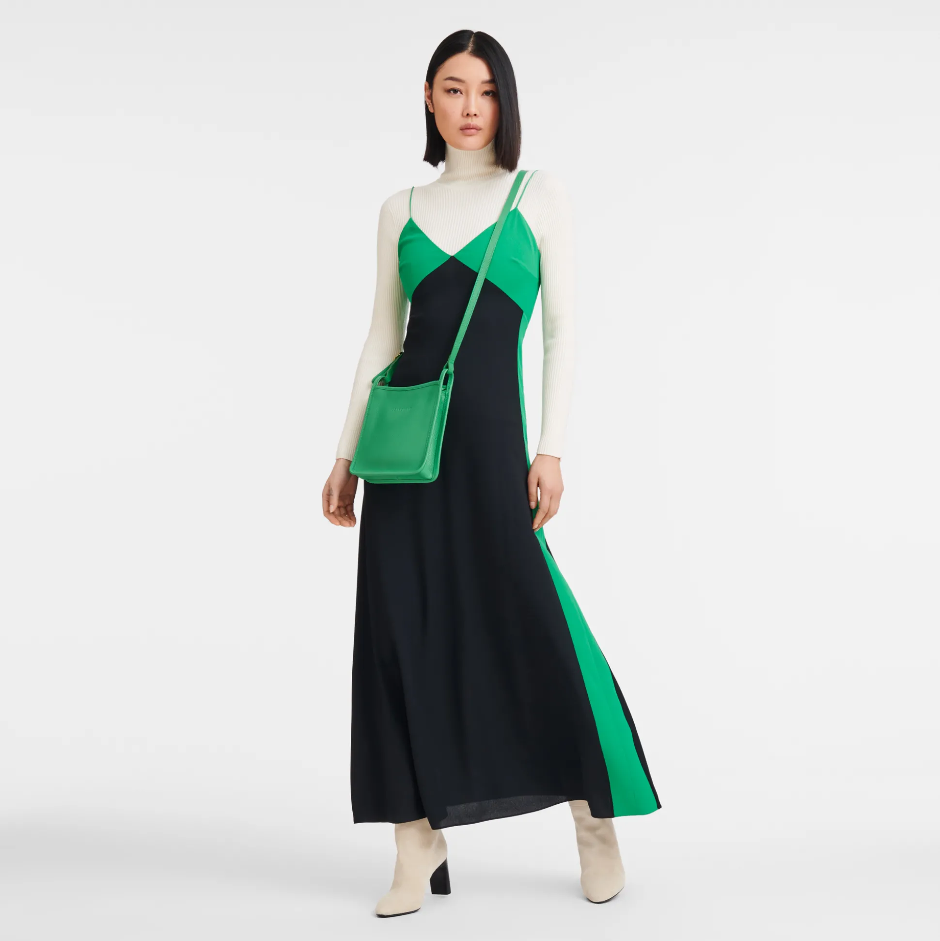 Clearance Longchamp Borsa a tracolla con zip S Verde