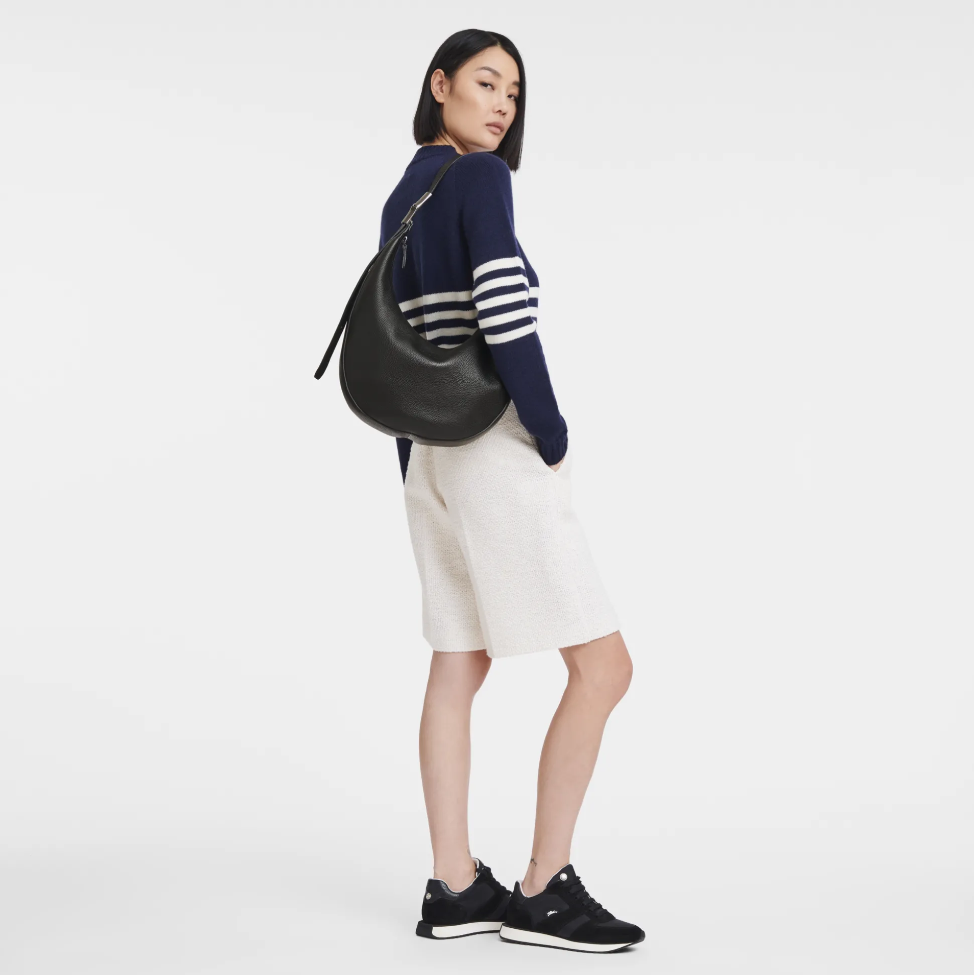 Shop Longchamp Borsa a tracolla L Nero