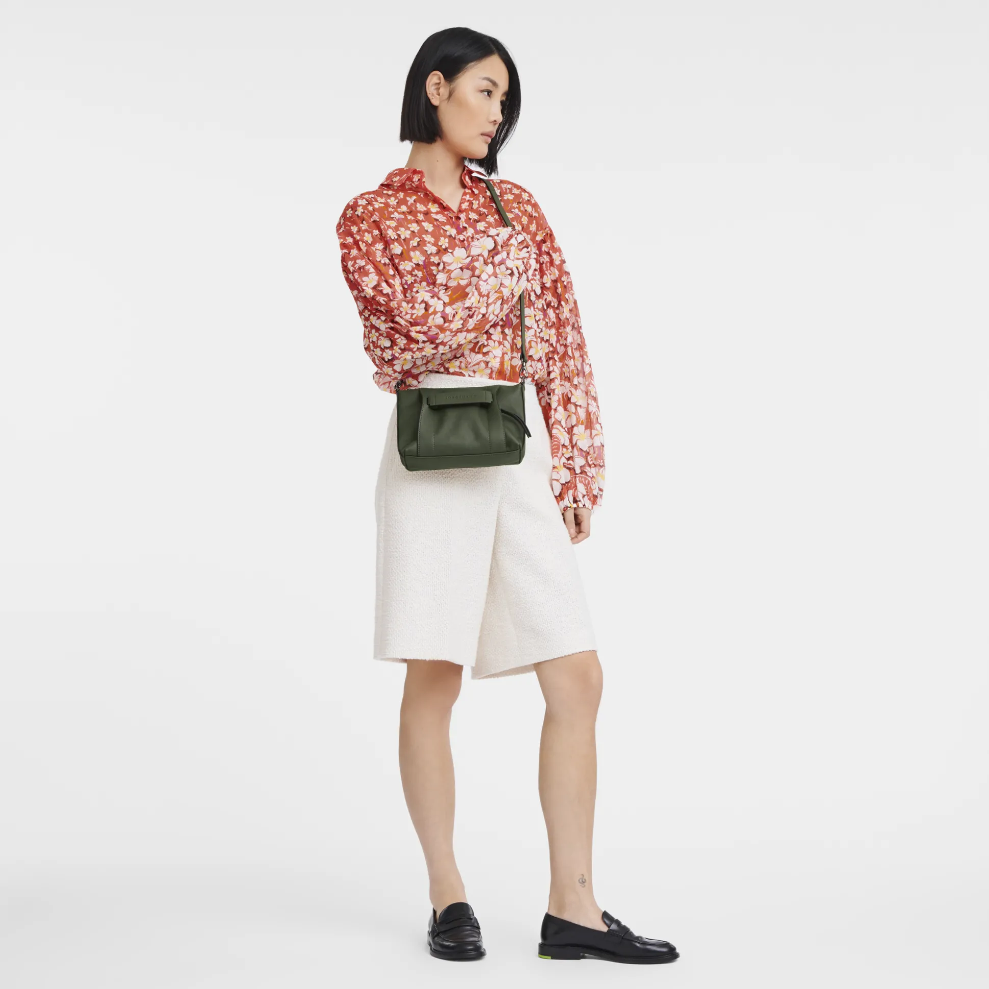 Cheap Longchamp Borsa a tracolla S Kaki