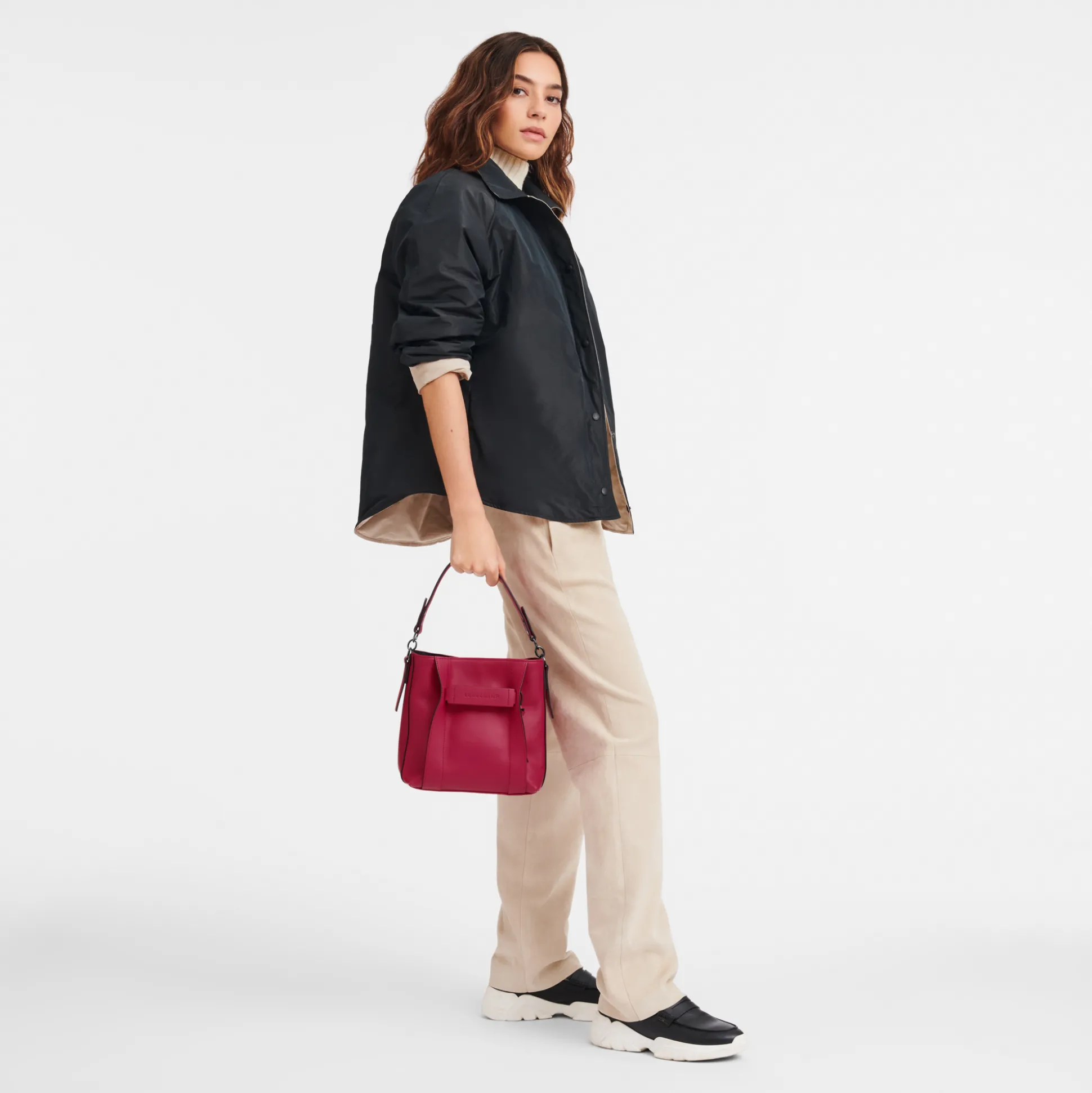 Cheap Longchamp Borsa a tracolla S Magenta