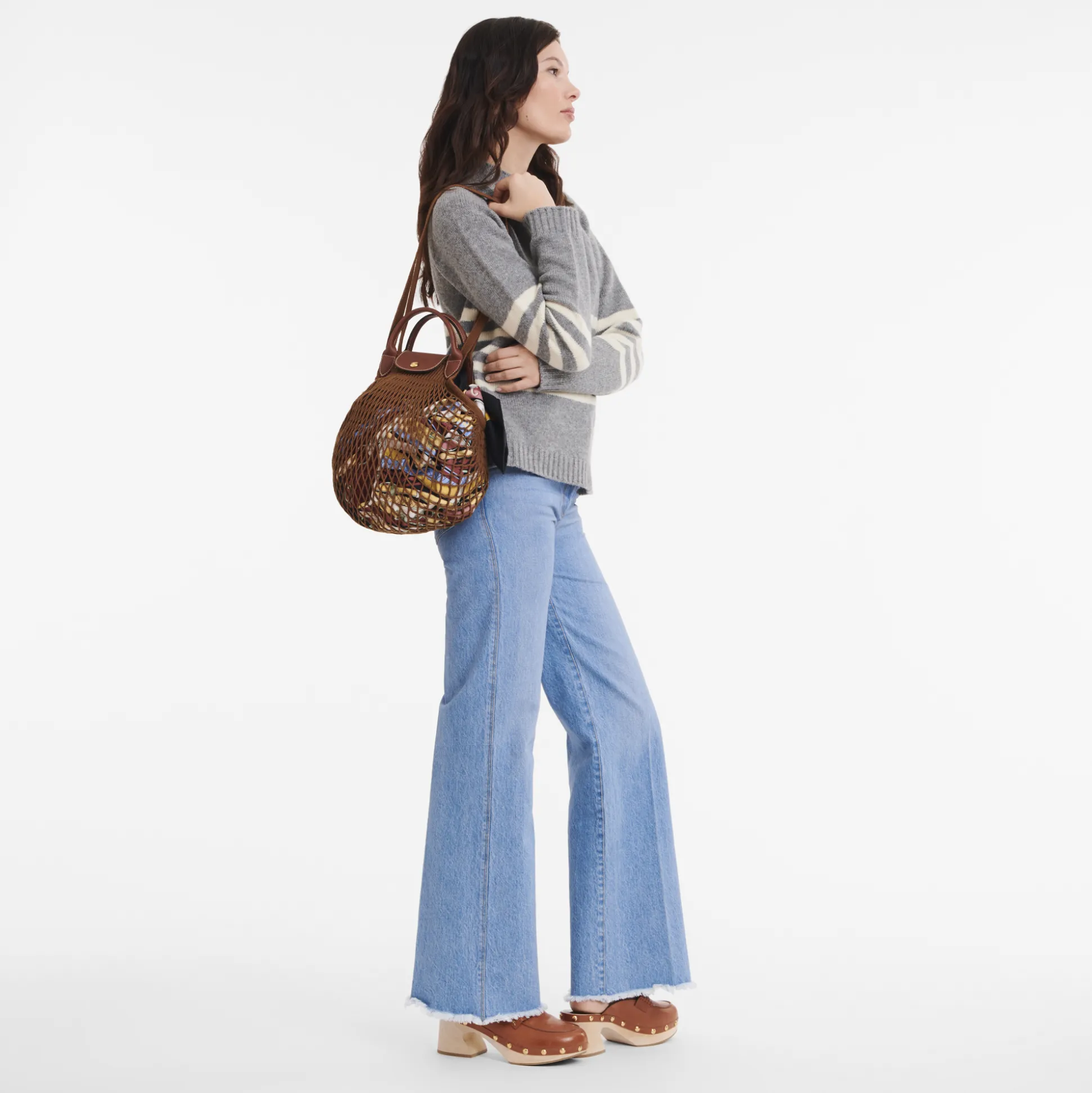 Online Longchamp Borsa con manico L Tabacco