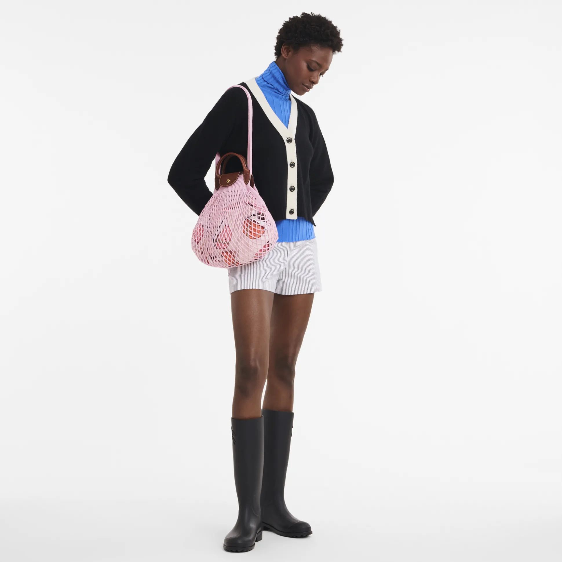 New Longchamp Borsa con manico L Rosa