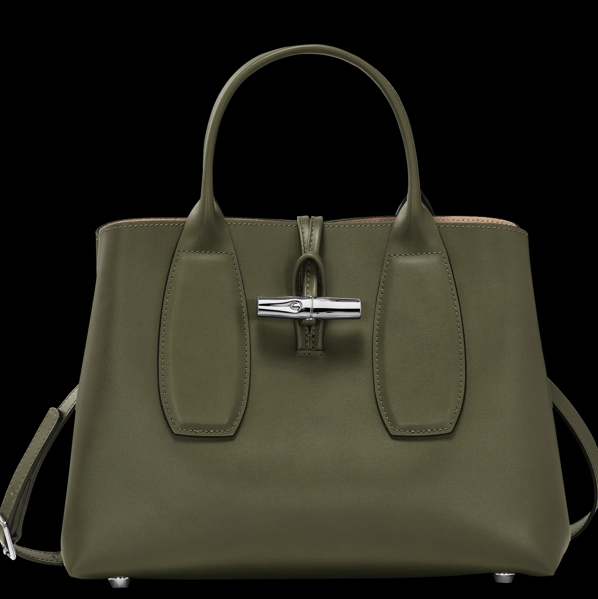 Discount Longchamp Borsa con manico M Kaki