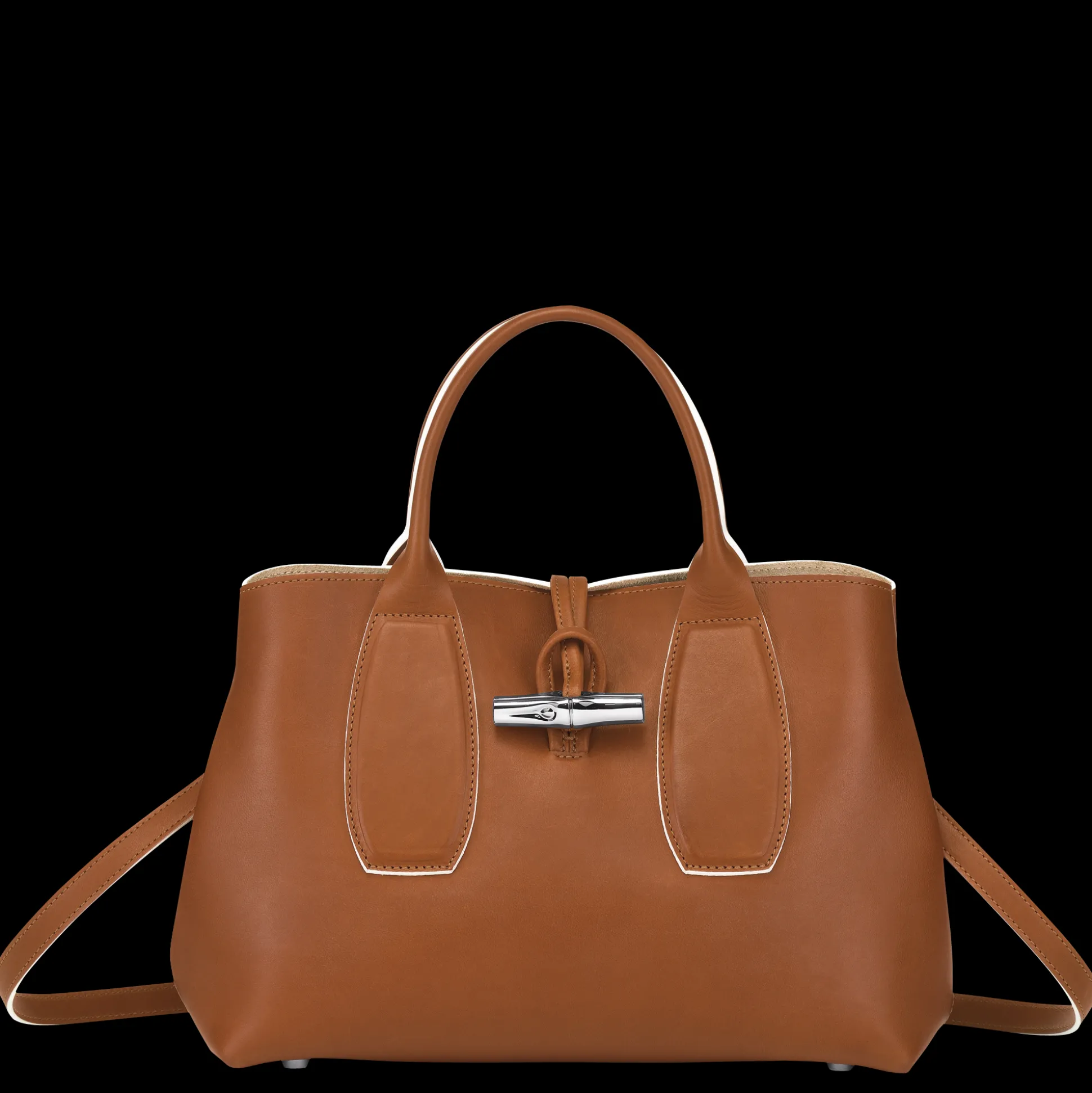 Clearance Longchamp Borsa con manico M Cognac