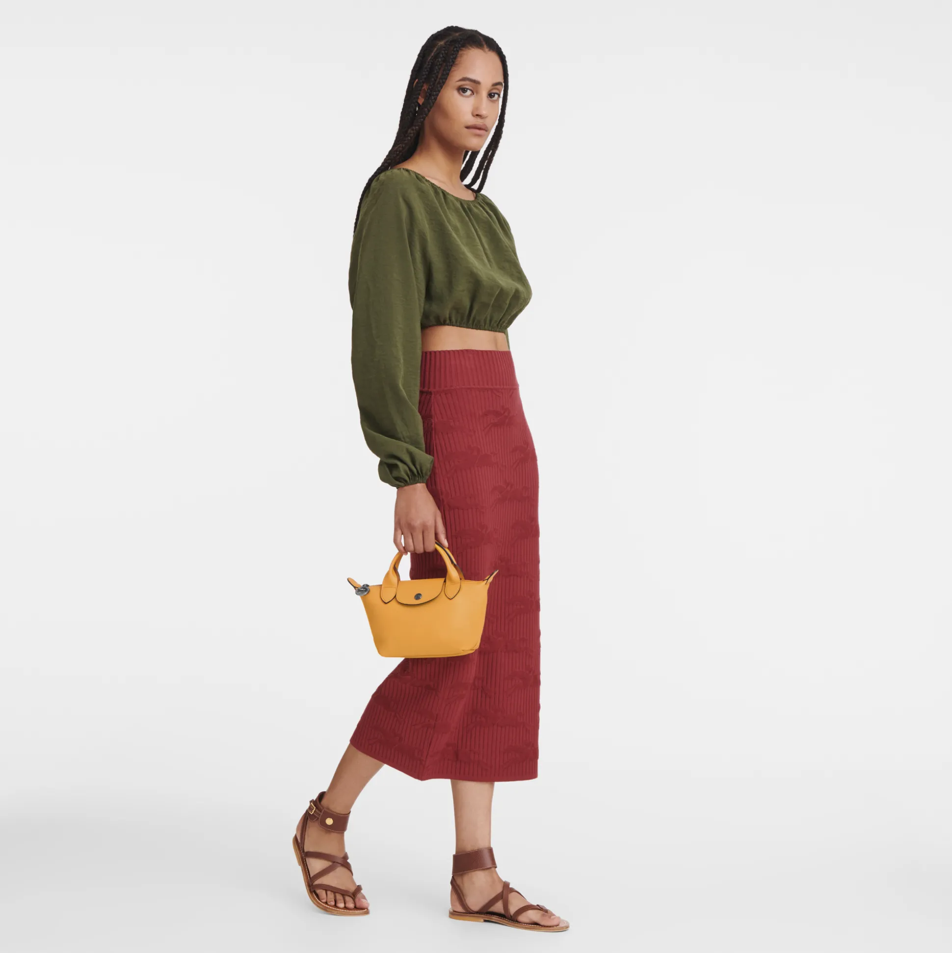 Cheap Longchamp Borsa con manico XS Albicocca