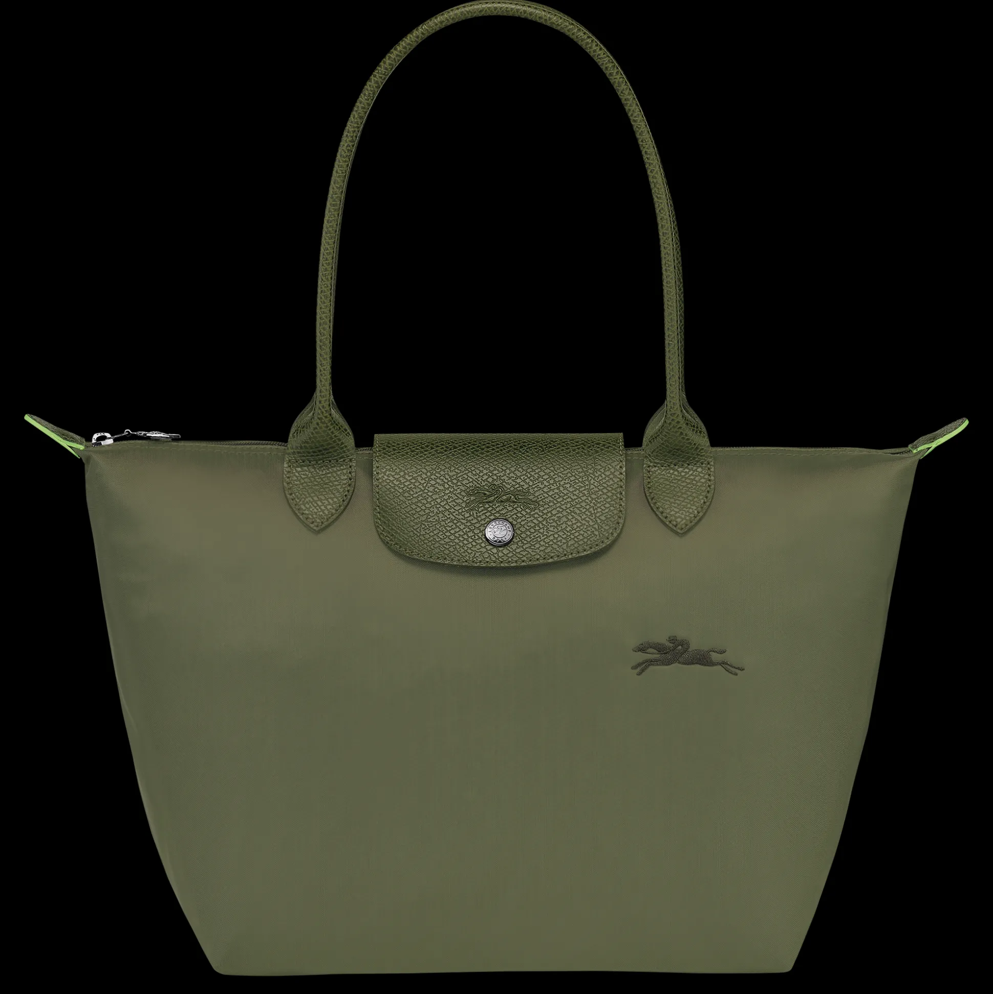 Cheap Longchamp Borsa da spalla M VerdeForesta
