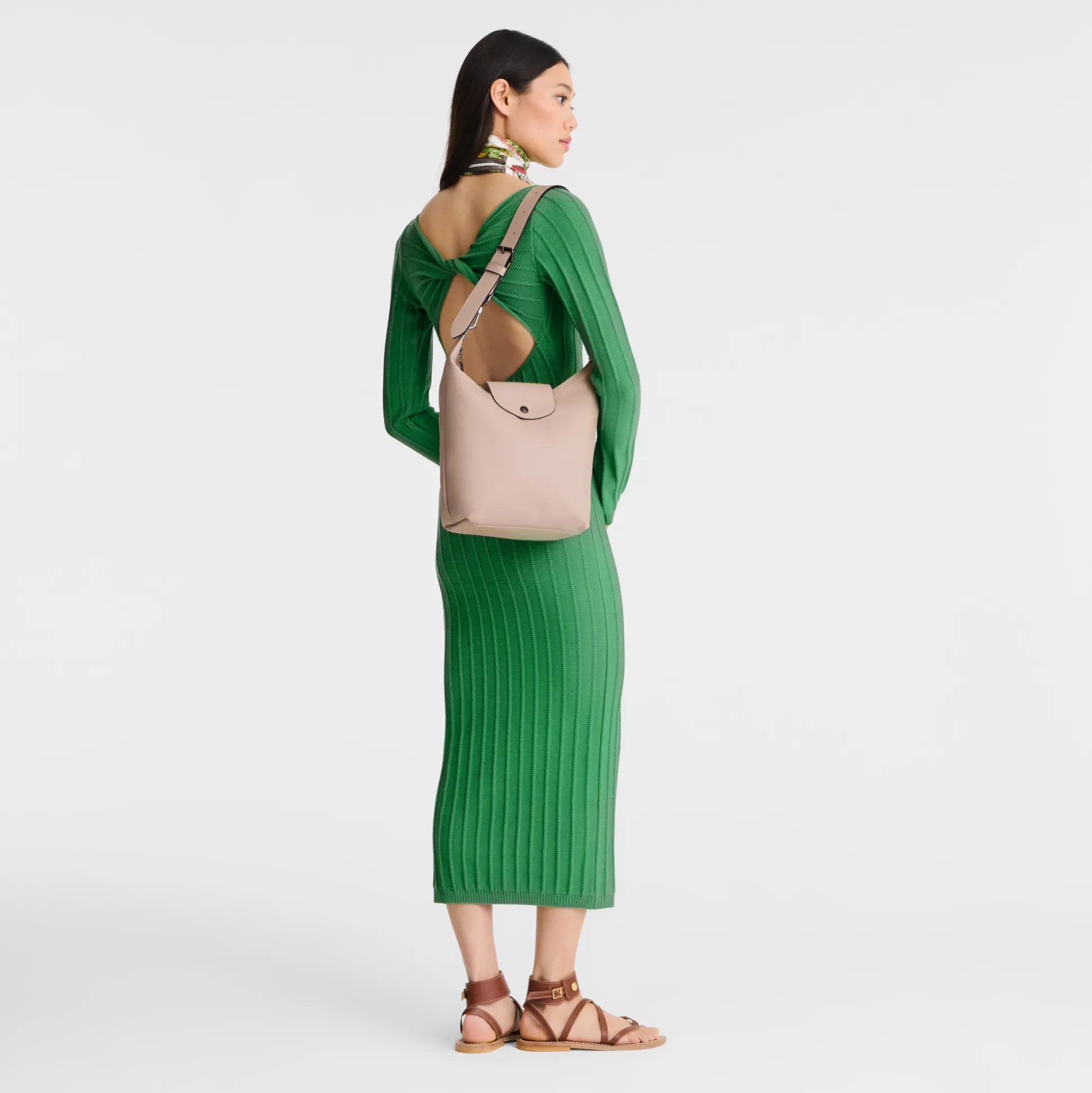 New Longchamp Borsa da spalla M BeigePelle