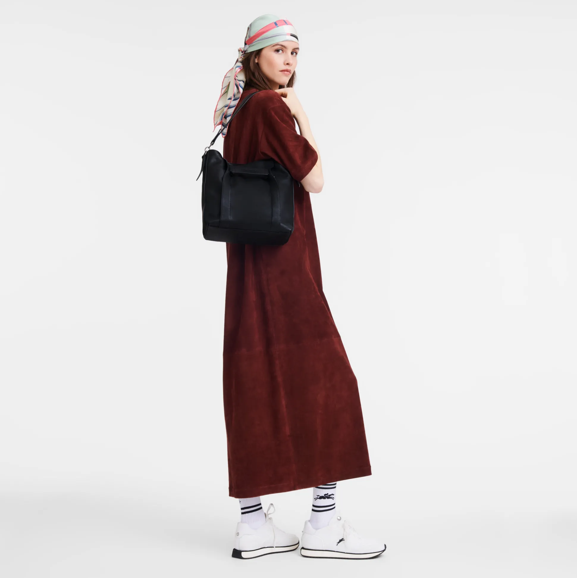 Clearance Longchamp Borsa hobo M Nero