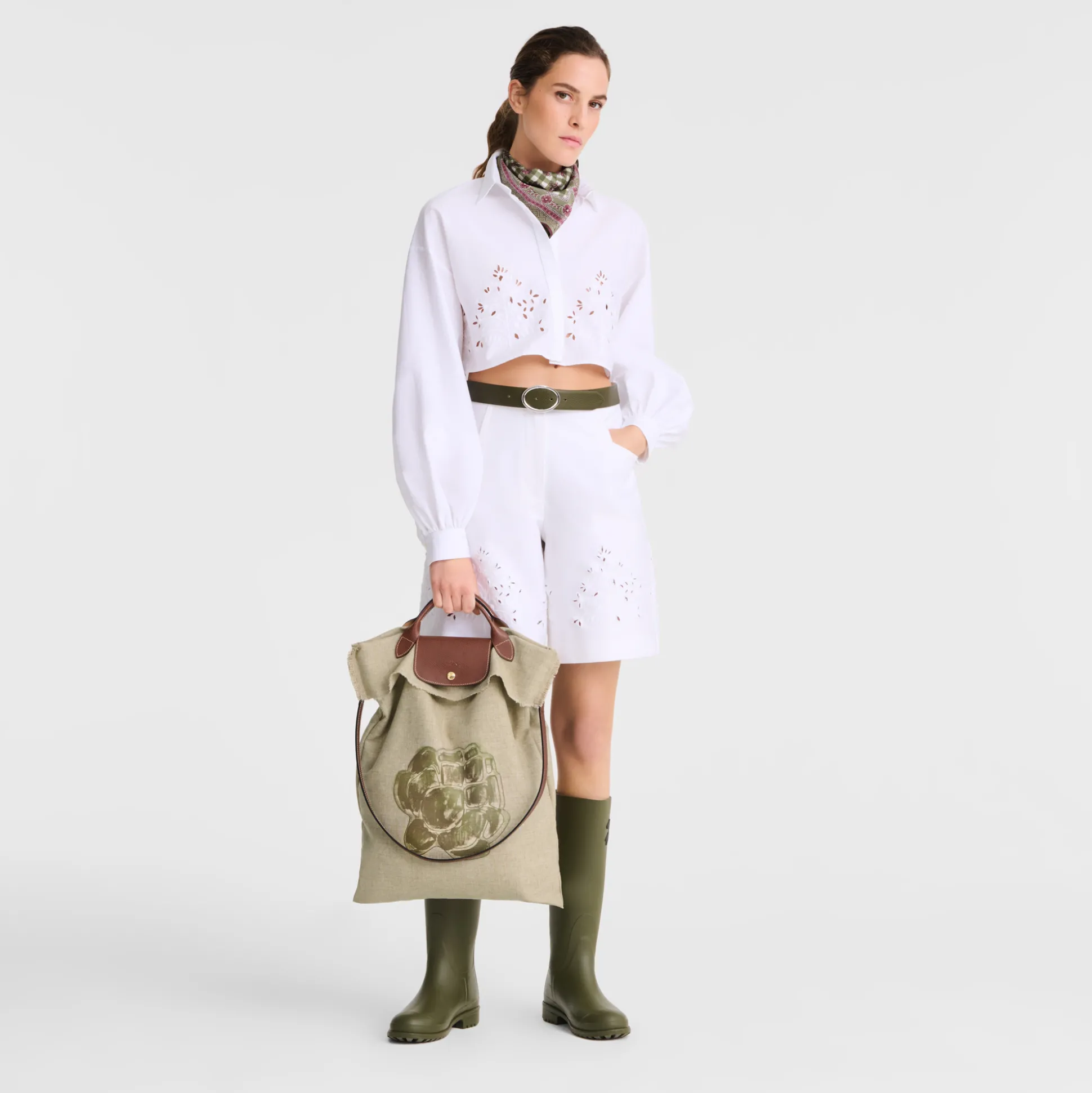 New Longchamp Borsa verde XL Carciofo