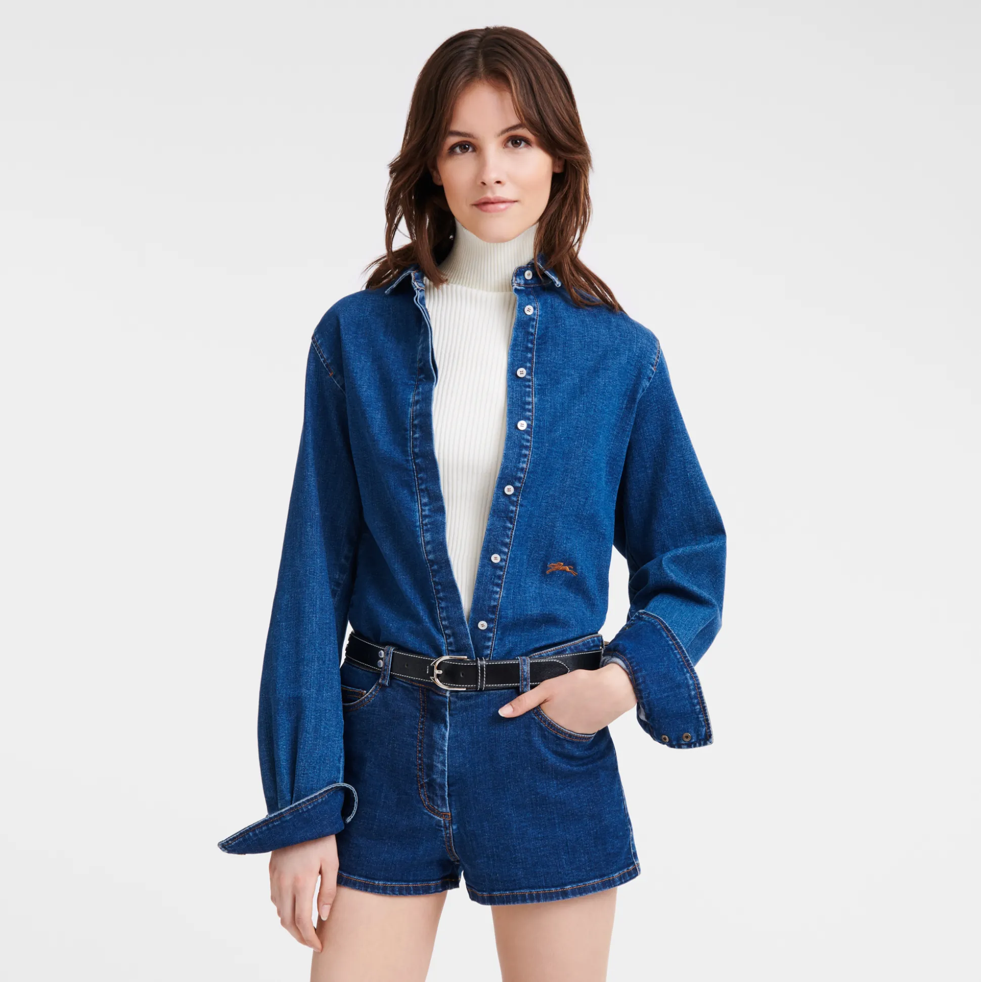 Sale Longchamp Camicia BluBaltico