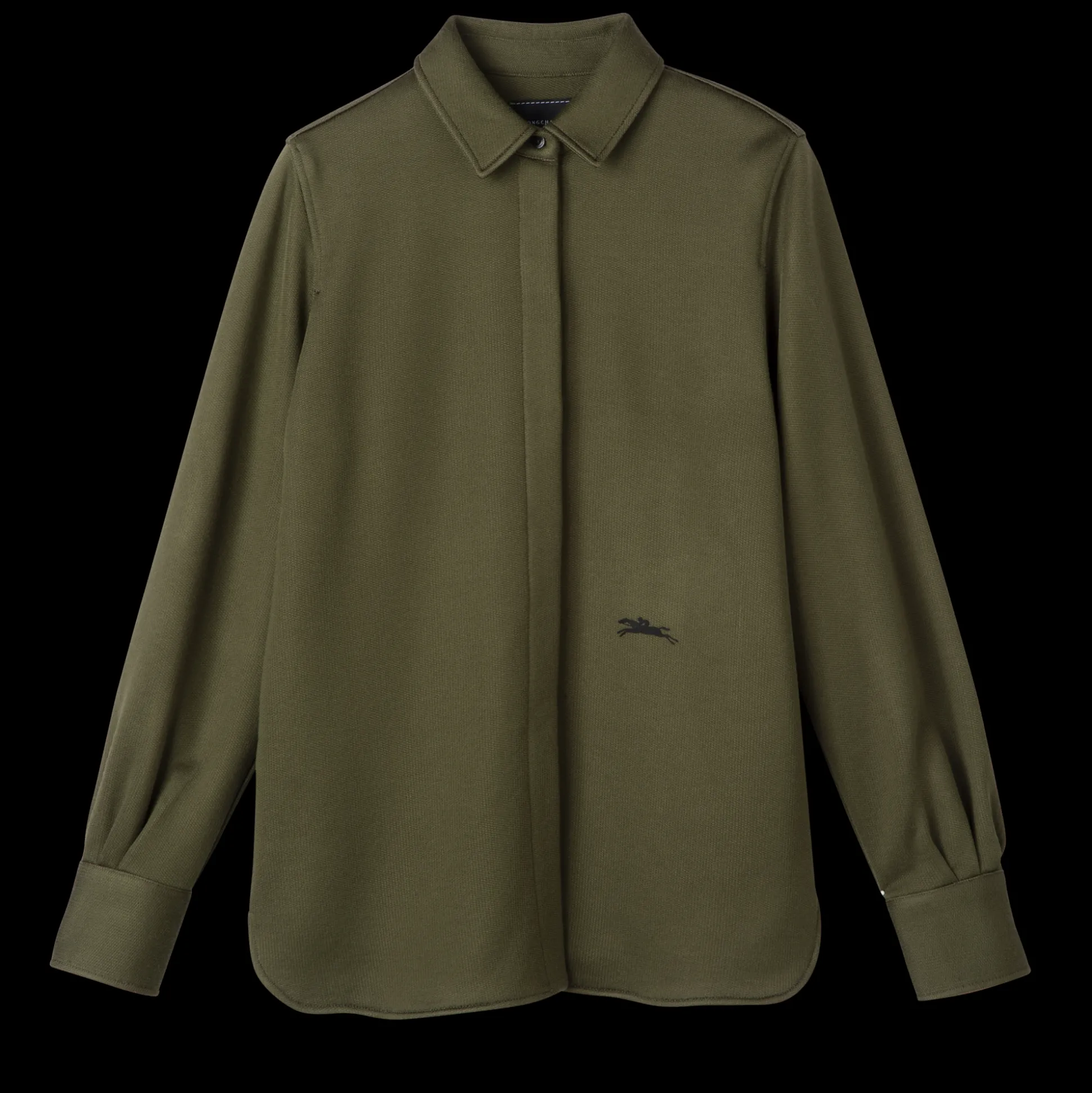camicia_dritta_0.webp Online Longchamp Camicia dritta Kaki
