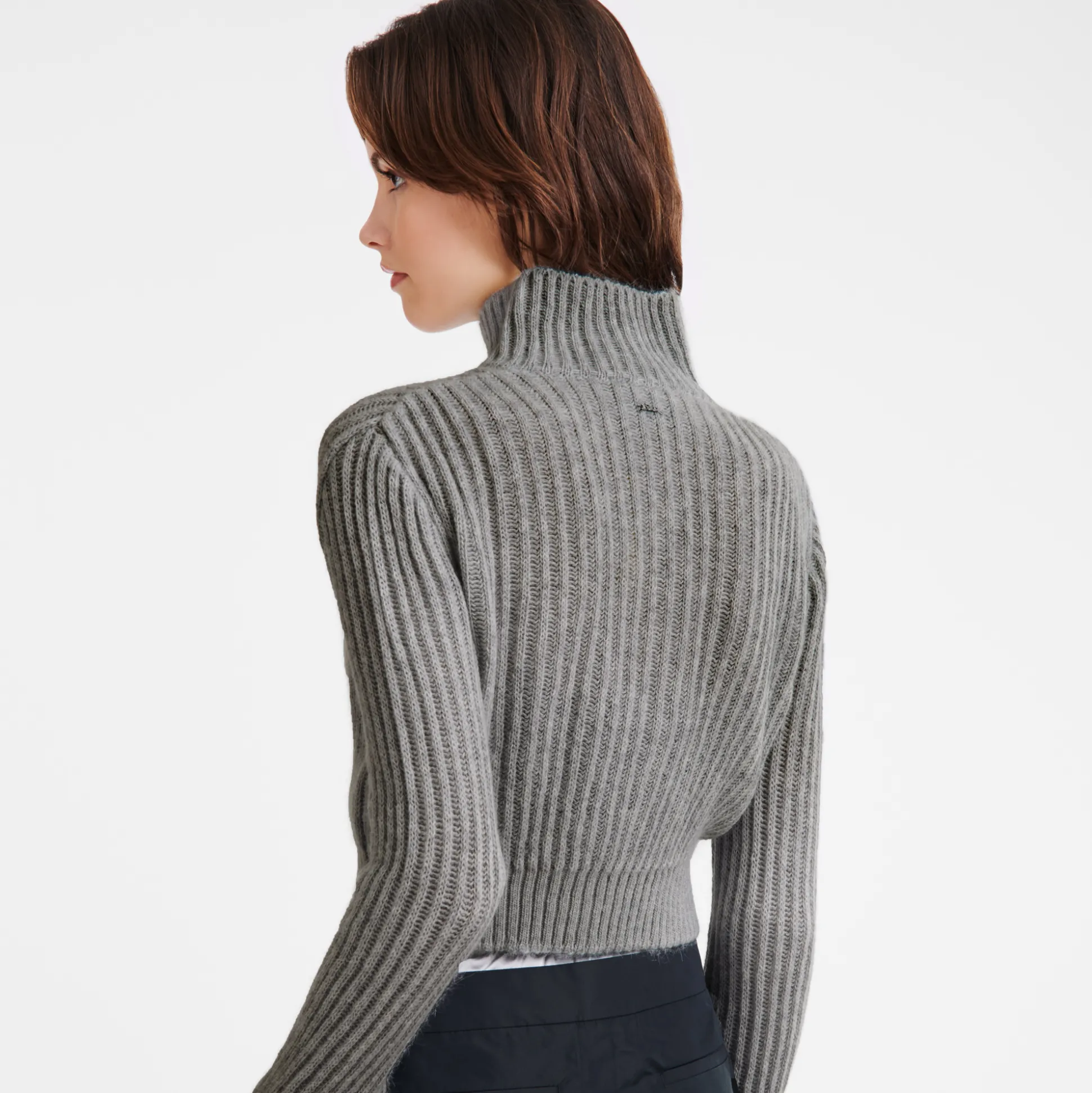 cardigan_corto_con_collo_a_cerniera_2-2.webp Clearance Longchamp Cardigan corto con collo a cerniera Grigio