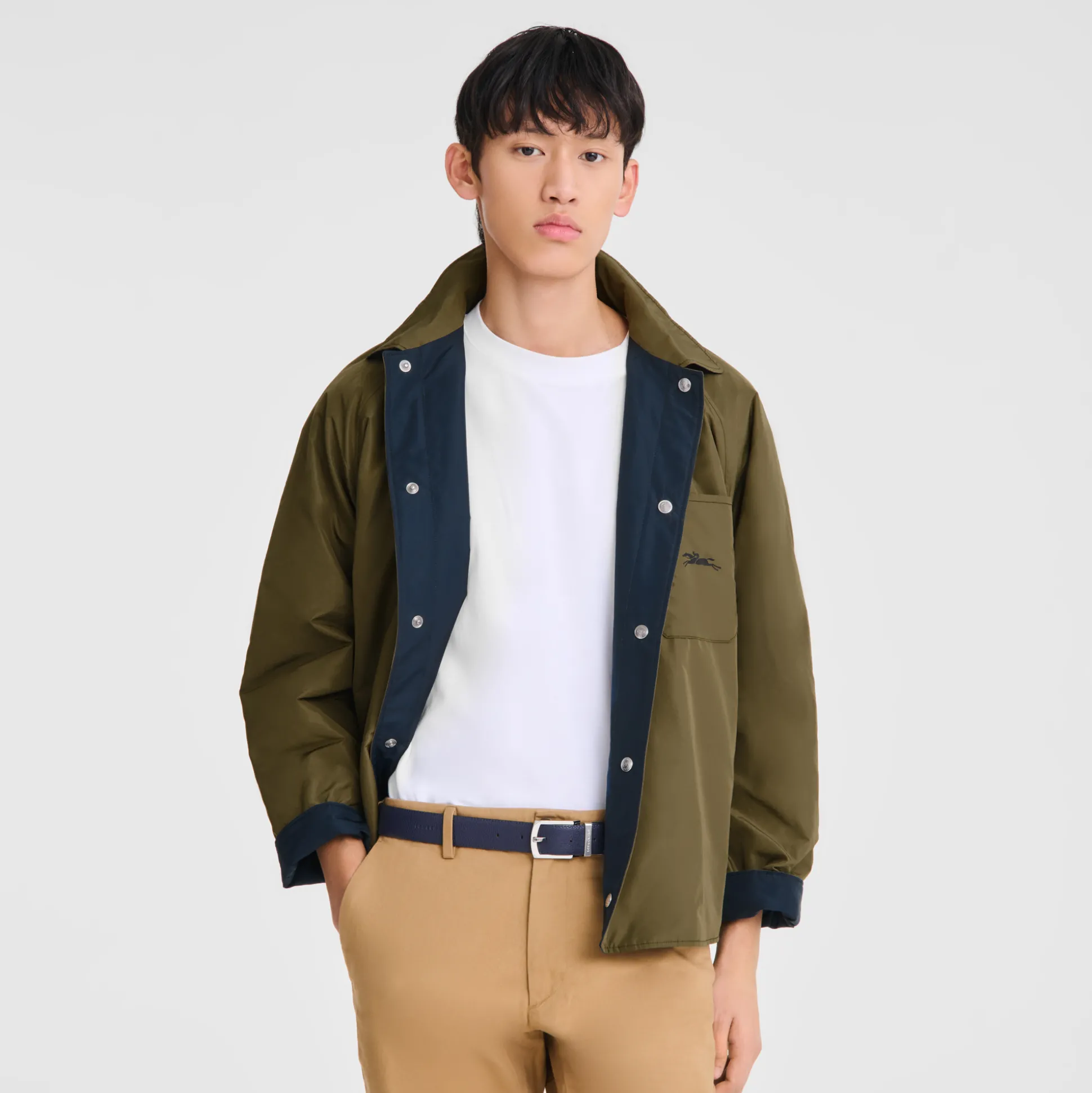 Cheap Longchamp Cintura da uomo Nero/BluNavy