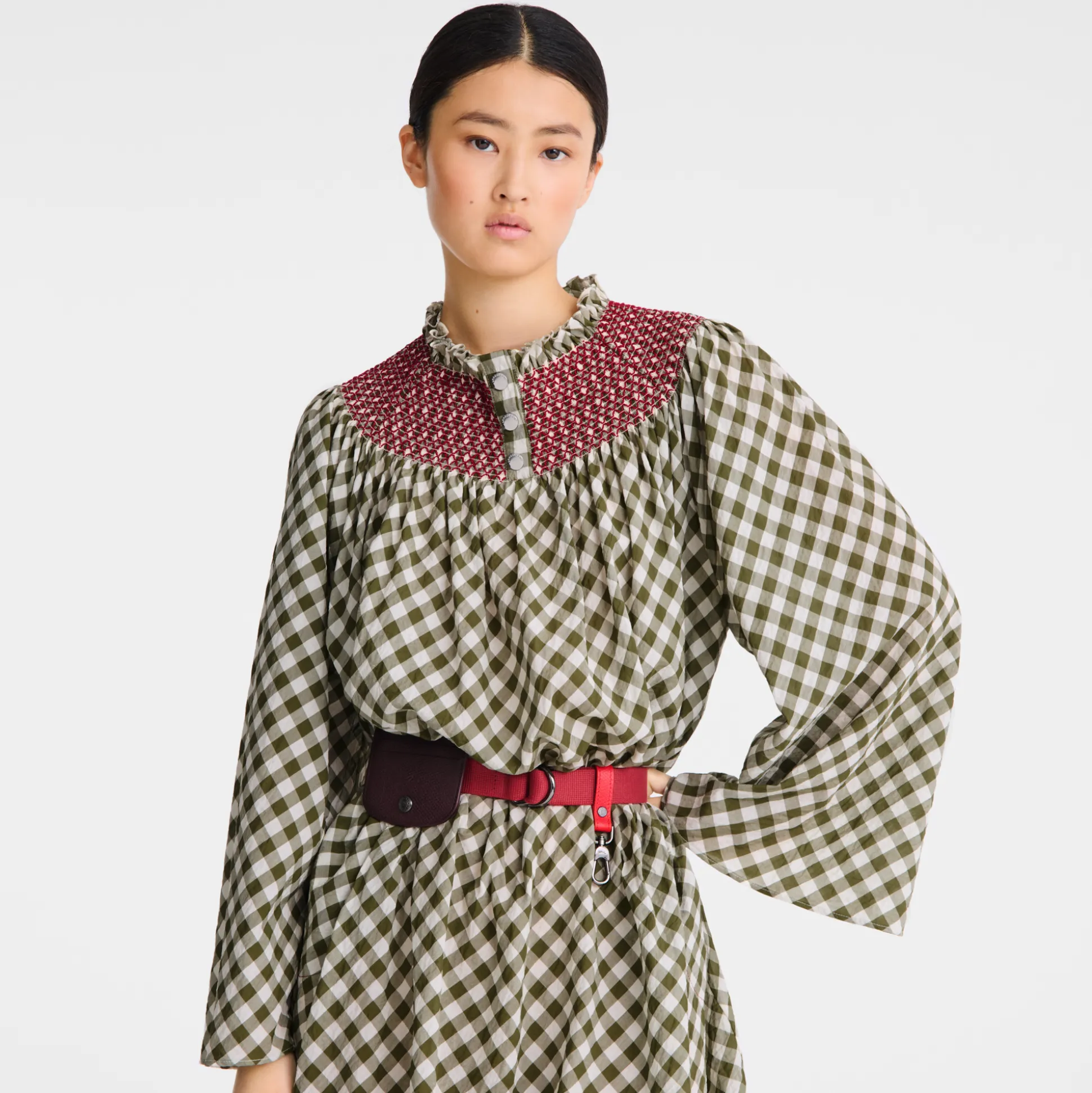 Best Sale Longchamp Cinturón de mujer Re-play Ceinture Tela - Barbabietola