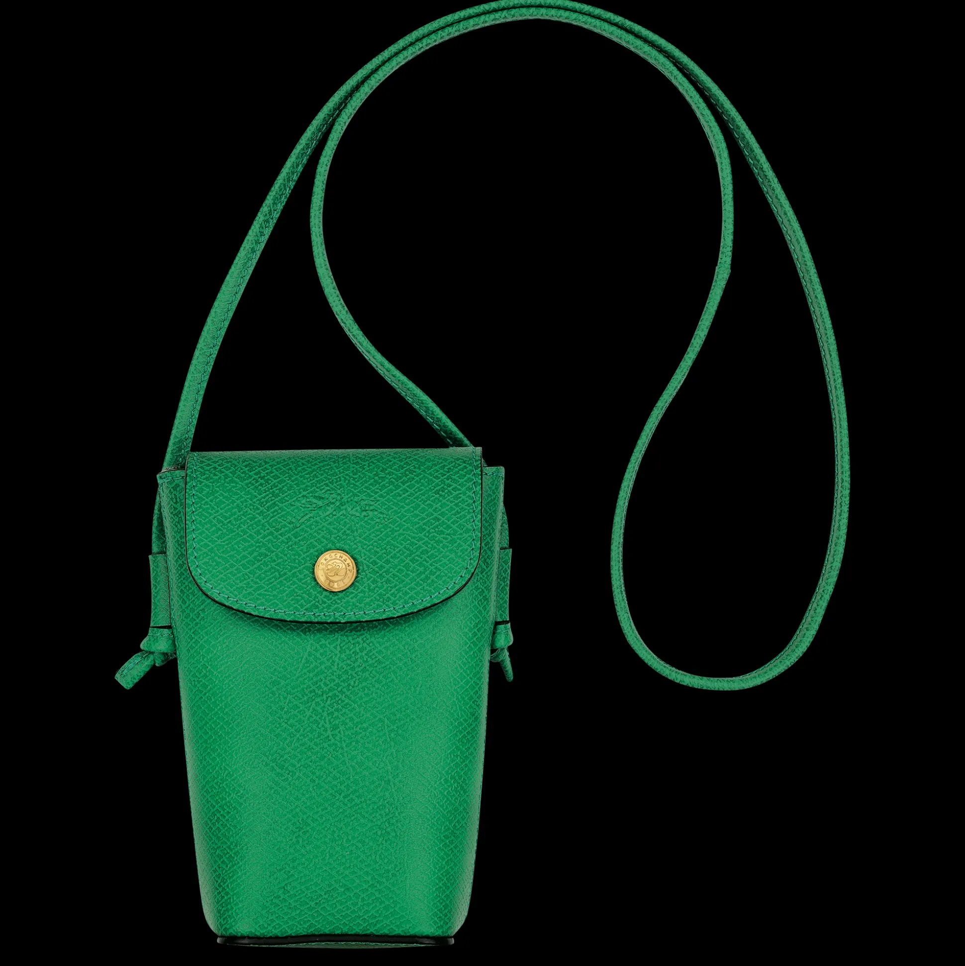 Flash Sale Longchamp Custodia per cellulare con laccio in cuoio Verde