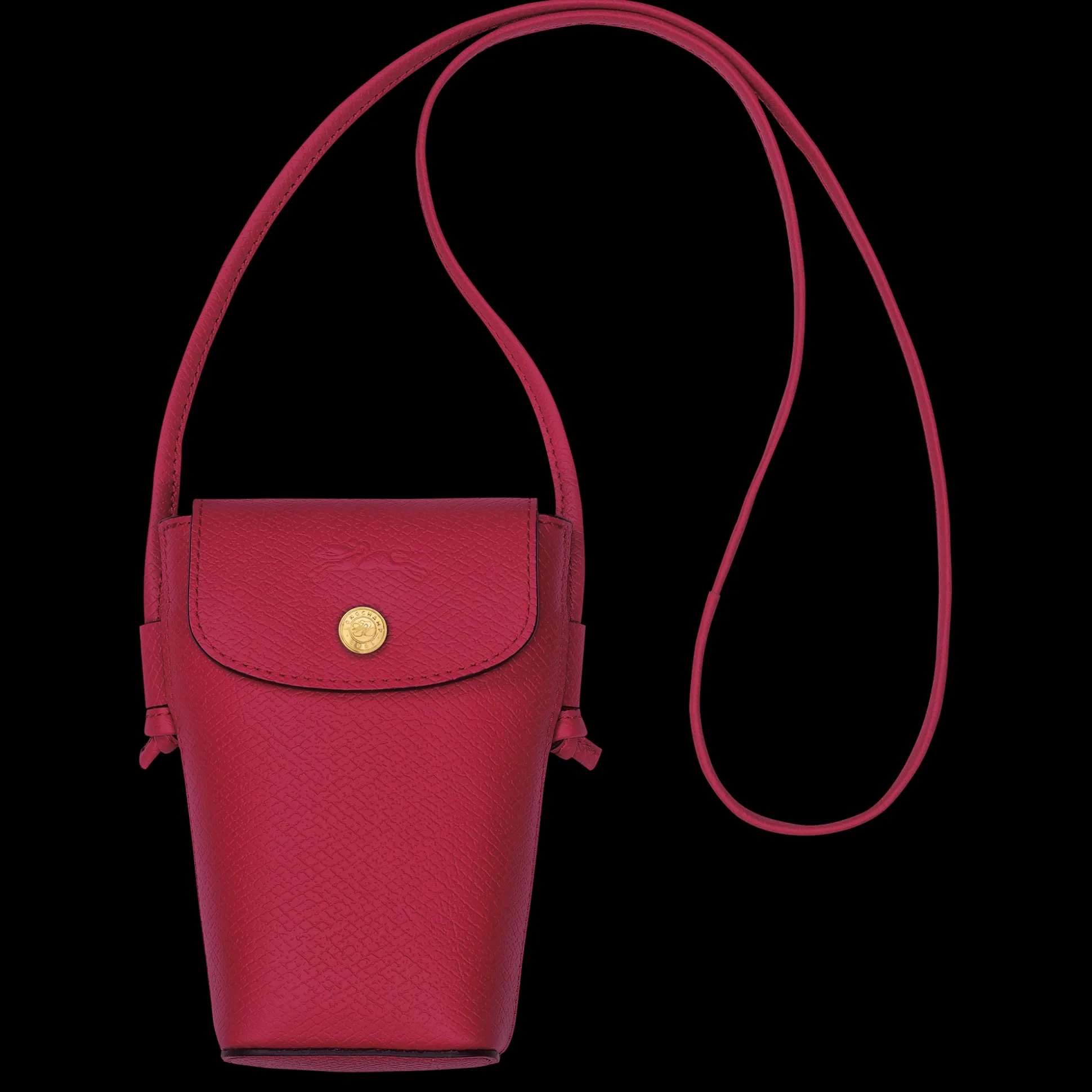 Cheap Longchamp Custodia per cellulare con laccio in cuoio Magenta