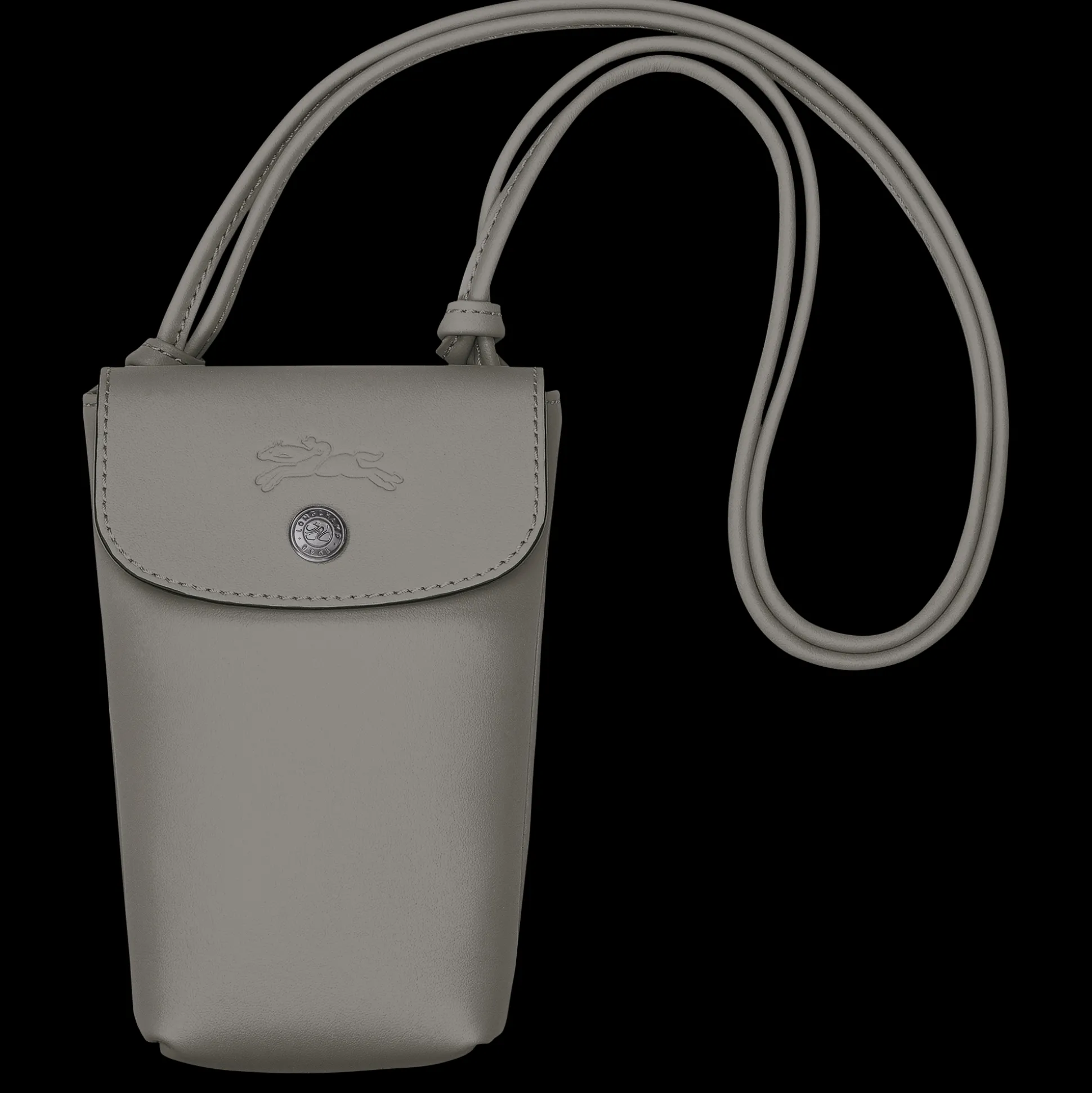 Shop Longchamp Custodia per cellulare con laccio in cuoio Tortora