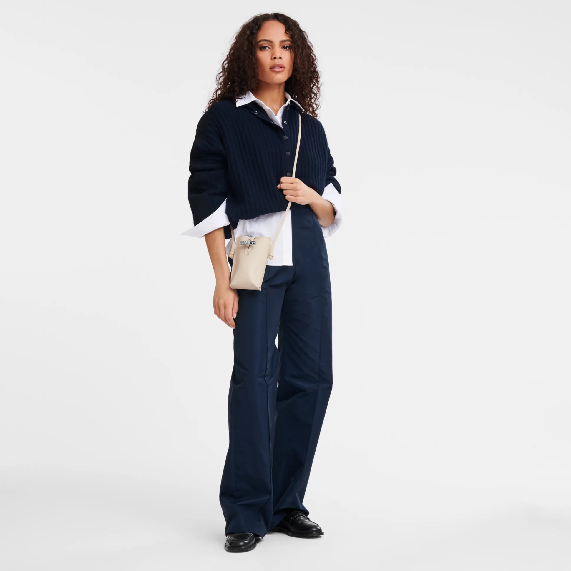 Fashion Longchamp Custodia per cellulare con laccio in cuoio Carta