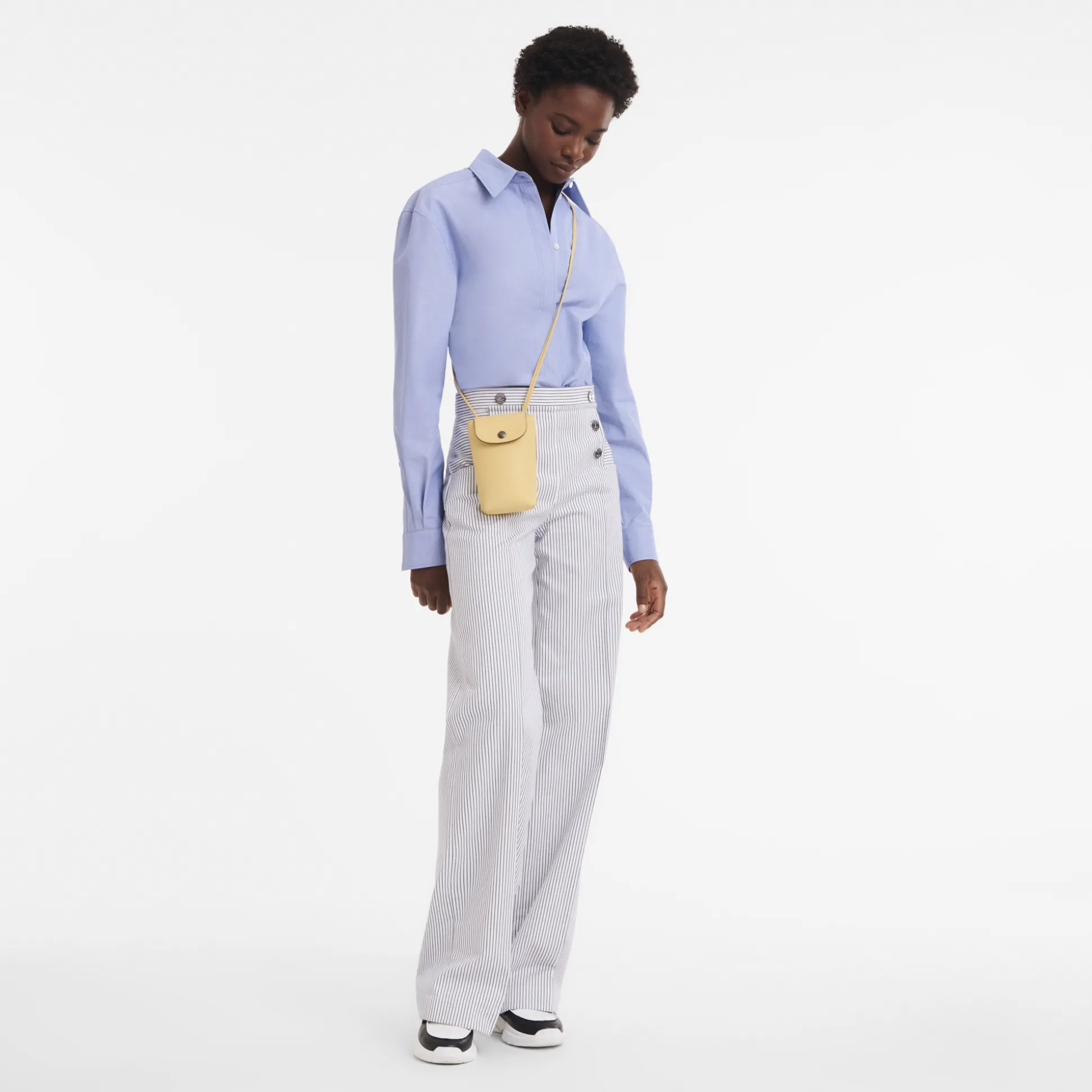 Cheap Longchamp Custodia per cellulare con laccio in cuoio Grano