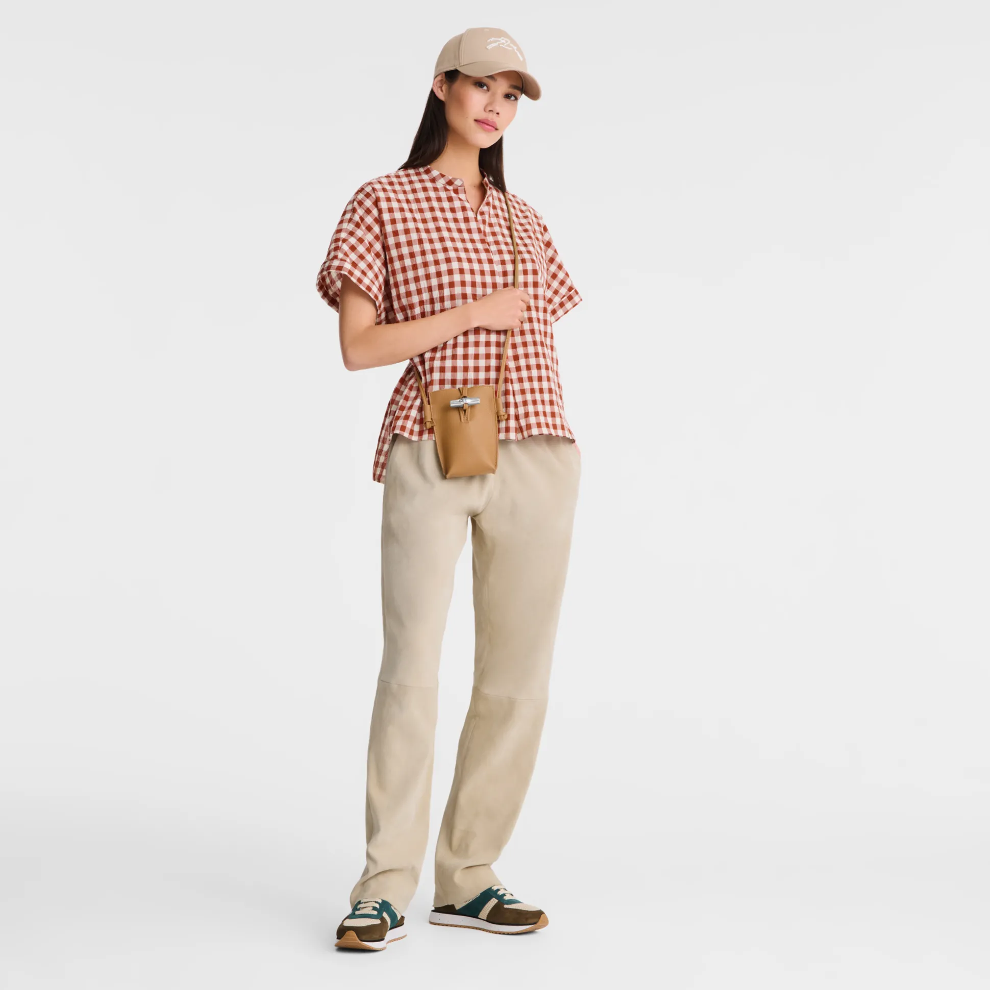 Best Sale Longchamp Custodia per cellulare con laccio in cuoio Noce