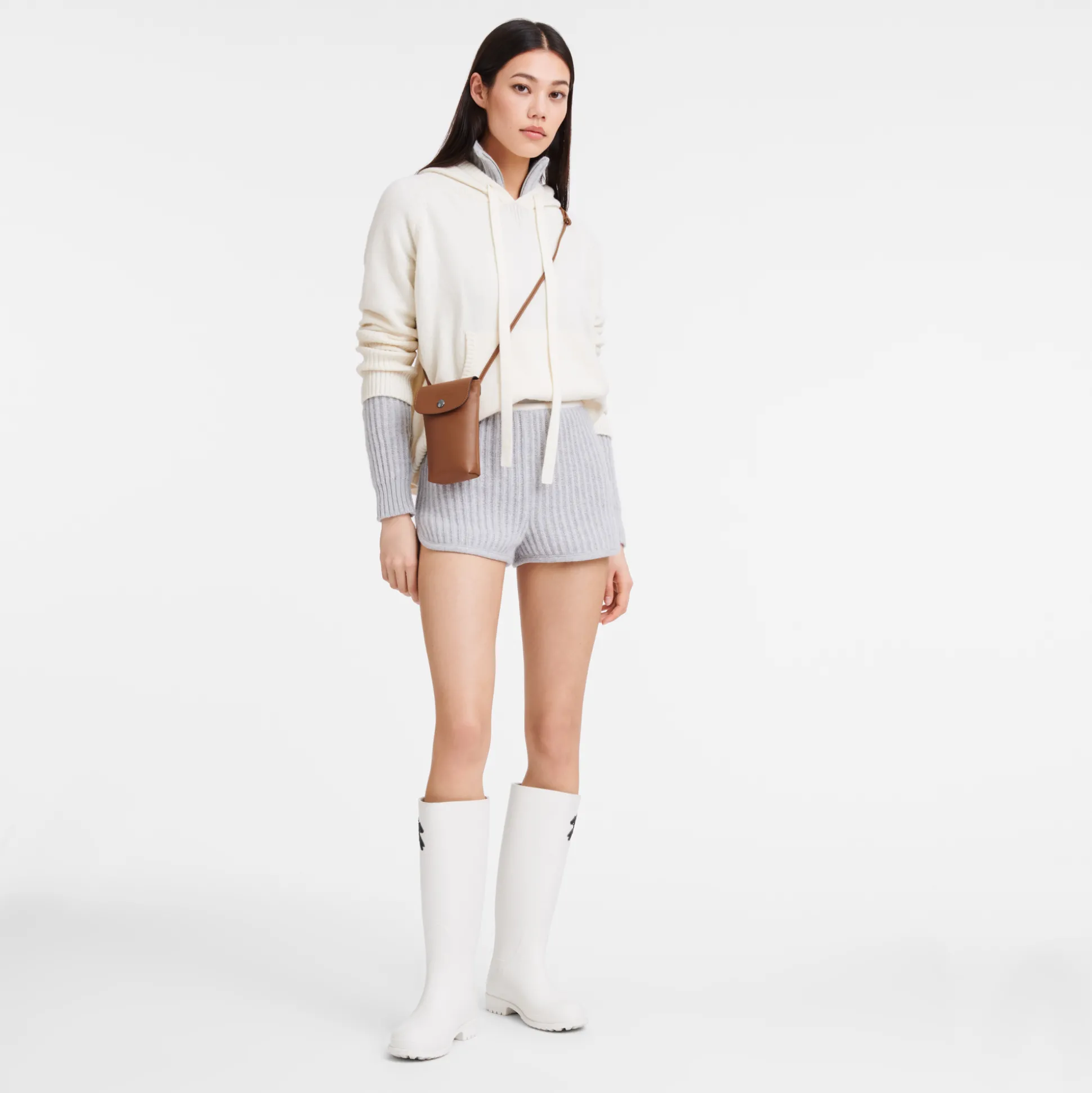 Shop Longchamp Custodia per cellulare con laccio in cuoio Cognac