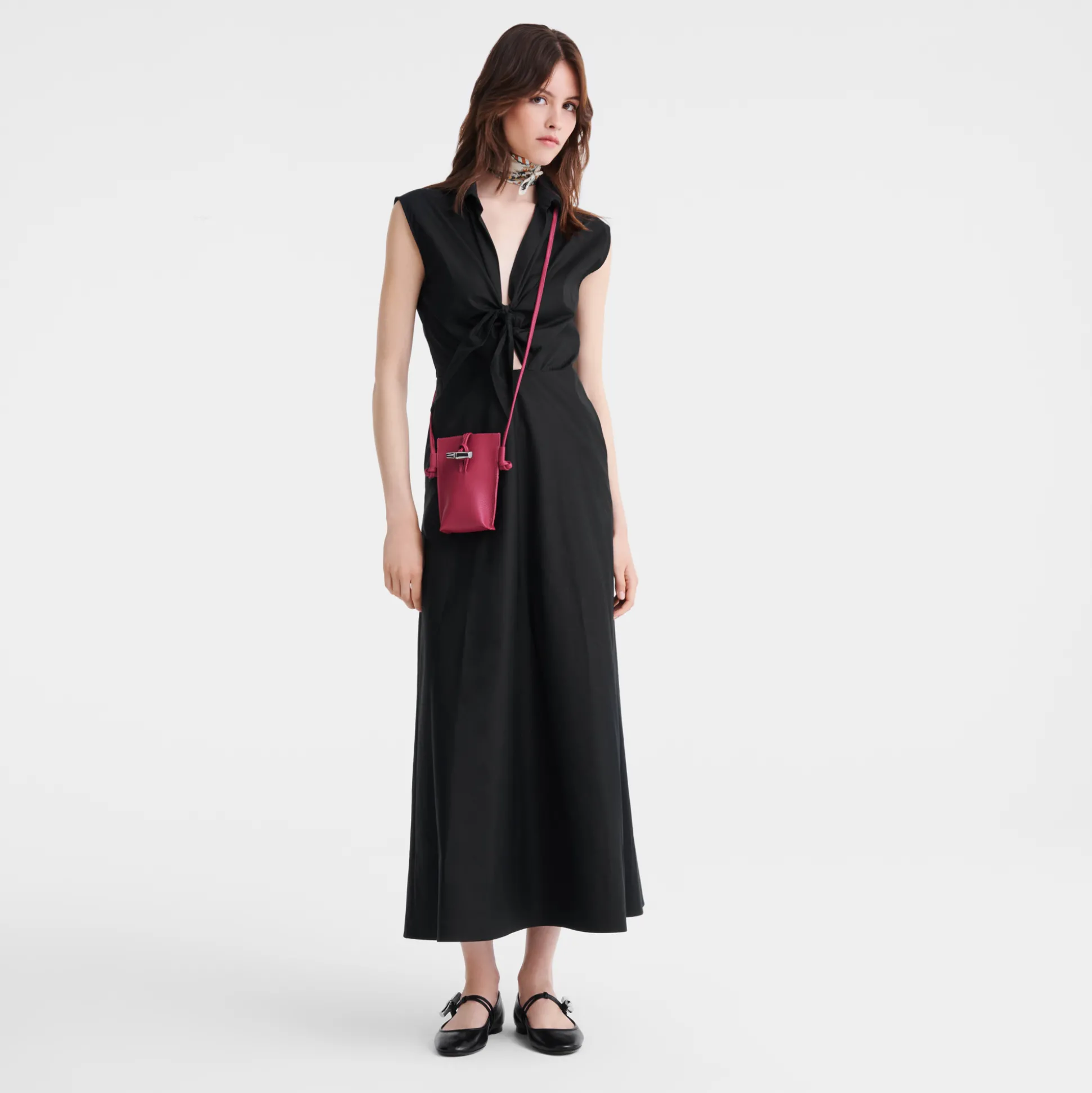 Flash Sale Longchamp Custodia per cellulare con laccio in cuoio Barbabietola