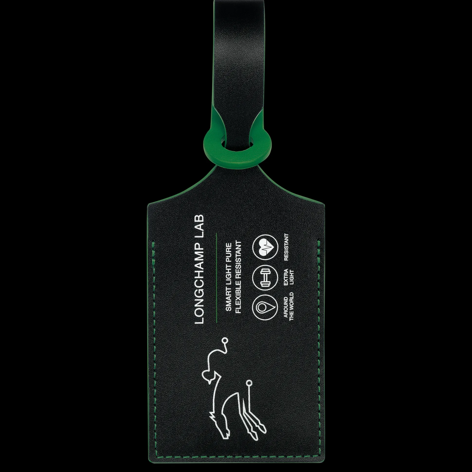 Discount Longchamp Etichetta per bagaglio Nero/Verde