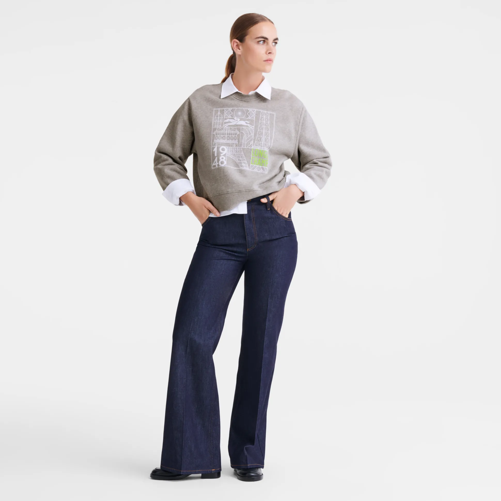 Shop Longchamp Felpa Grigio