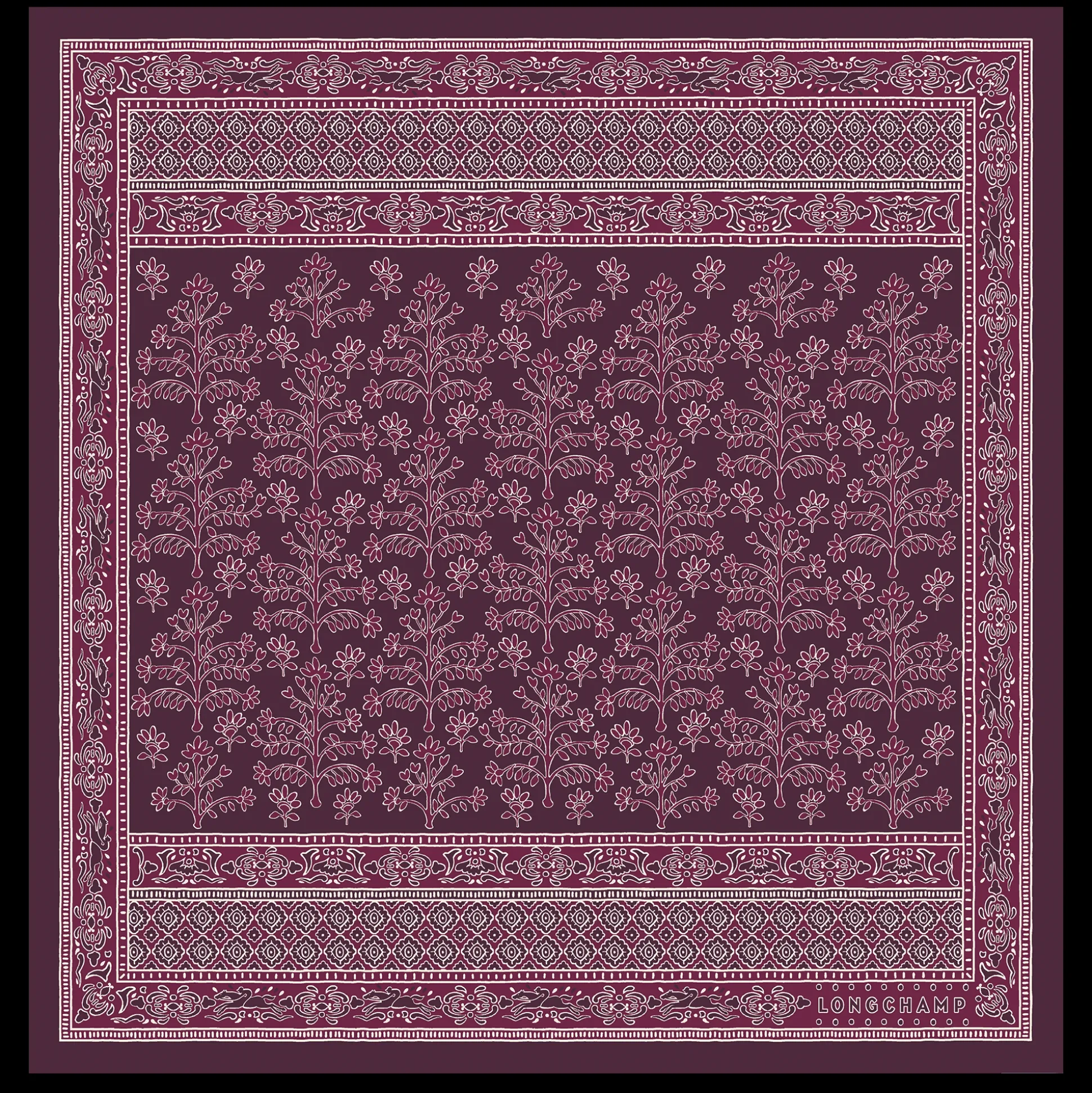 Discount Longchamp Foulard di seta 50 Albero della vita OTHER - Melanzana