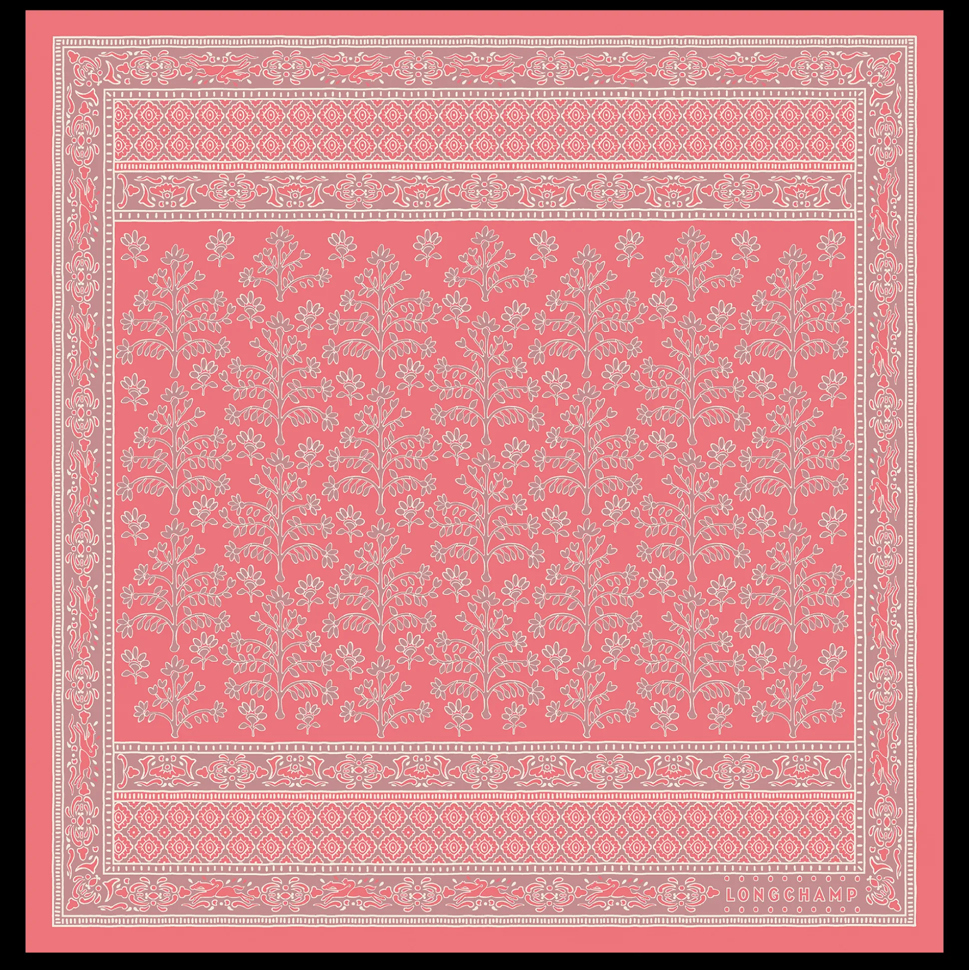 Outlet Longchamp Foulard di seta 50 Albero della vita OTHER - Pomodoro