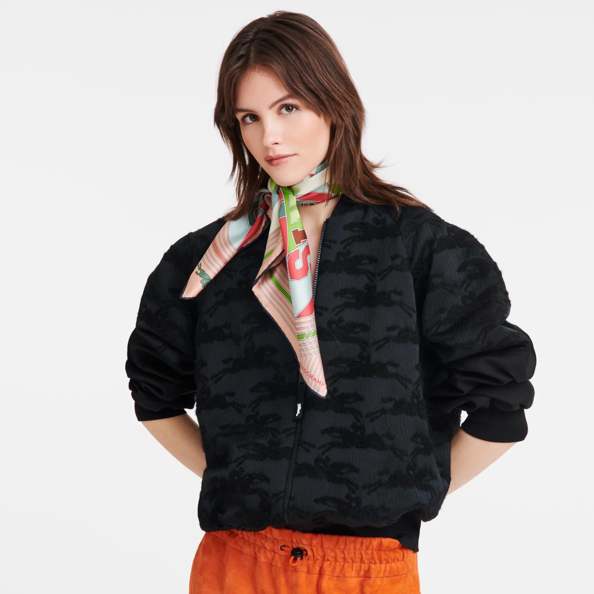 Hot Longchamp Foulard di seta 90 Campionato Seta - Verde Pallido VerdePallido