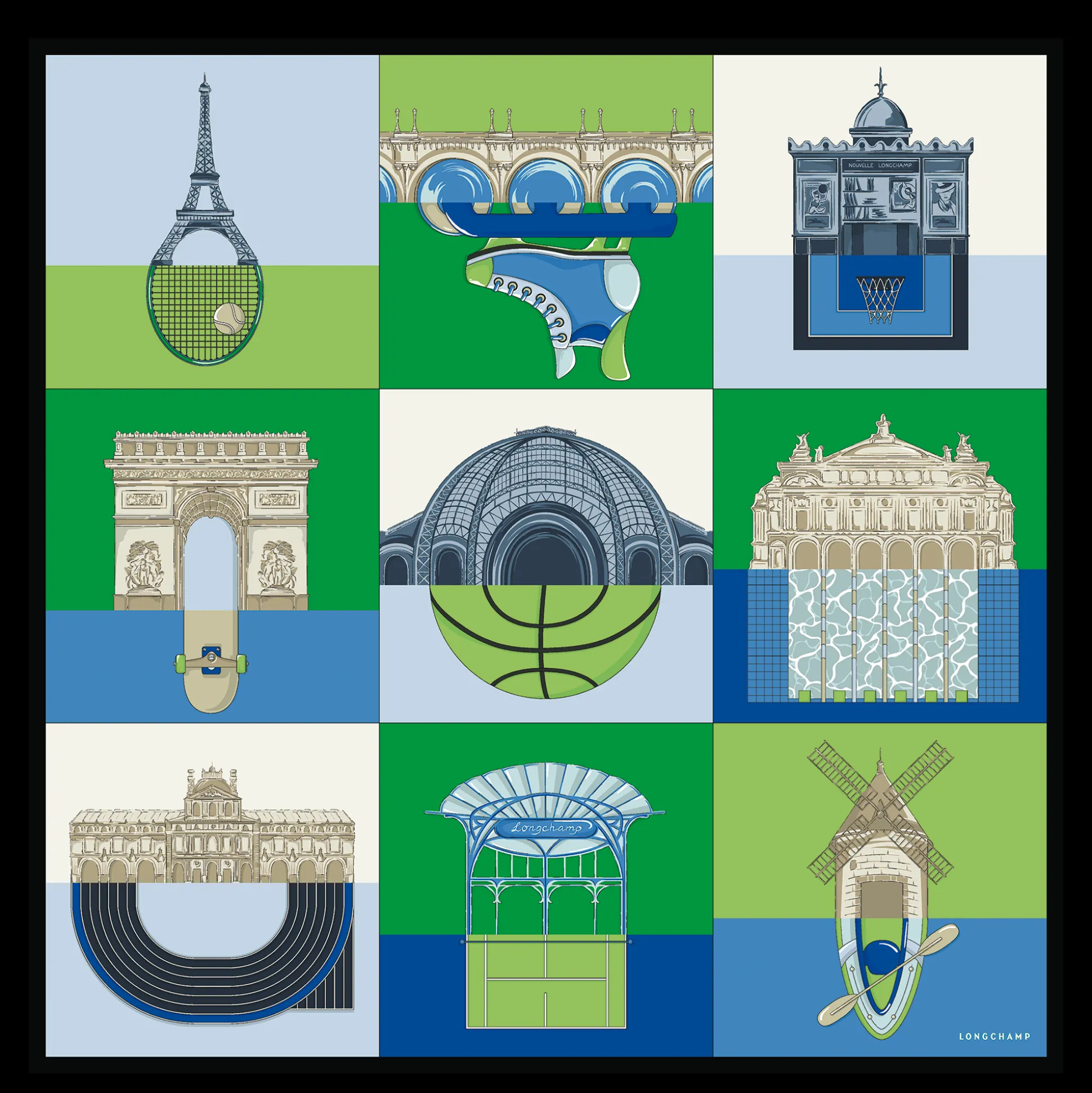 foulard_di_seta__citt_energica_seta__verde_0.webp Flash Sale Longchamp Foulard di seta 90 Città energica Seta - Verde