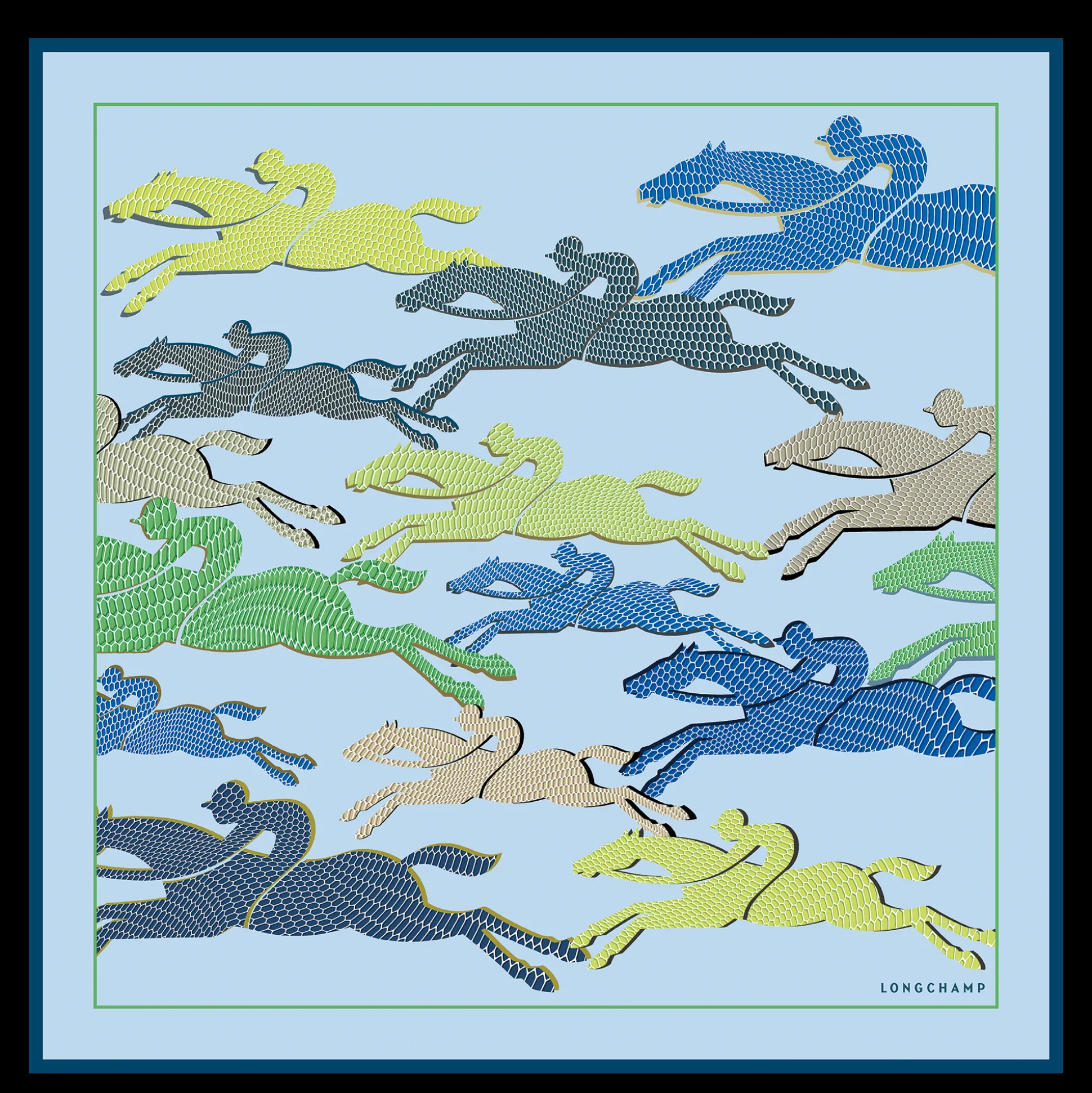 Flash Sale Longchamp Foulard di seta 70 Corsa Seta - Cielo