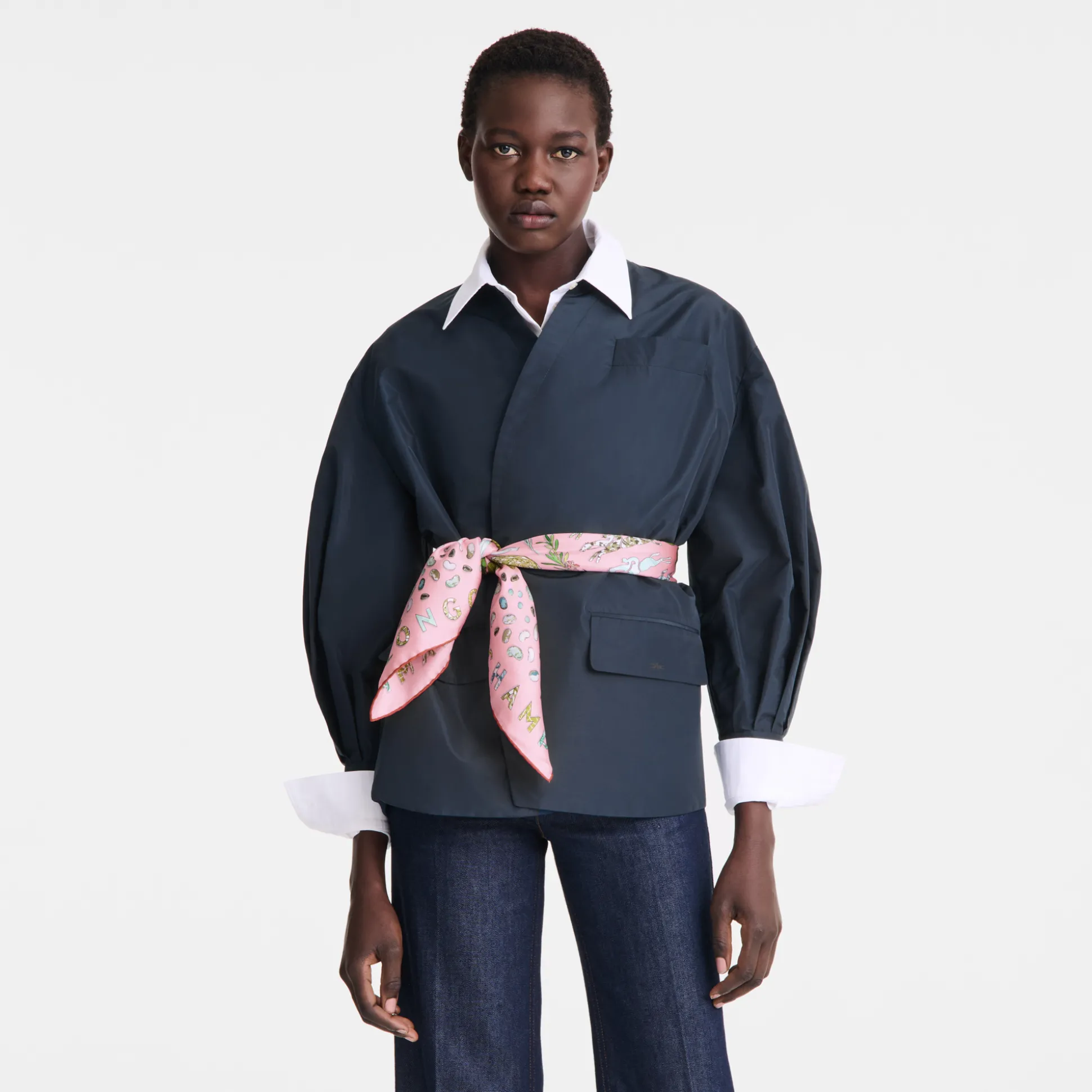 Online Longchamp Foulard di seta 90 Erbario OTHER - Marshmallow