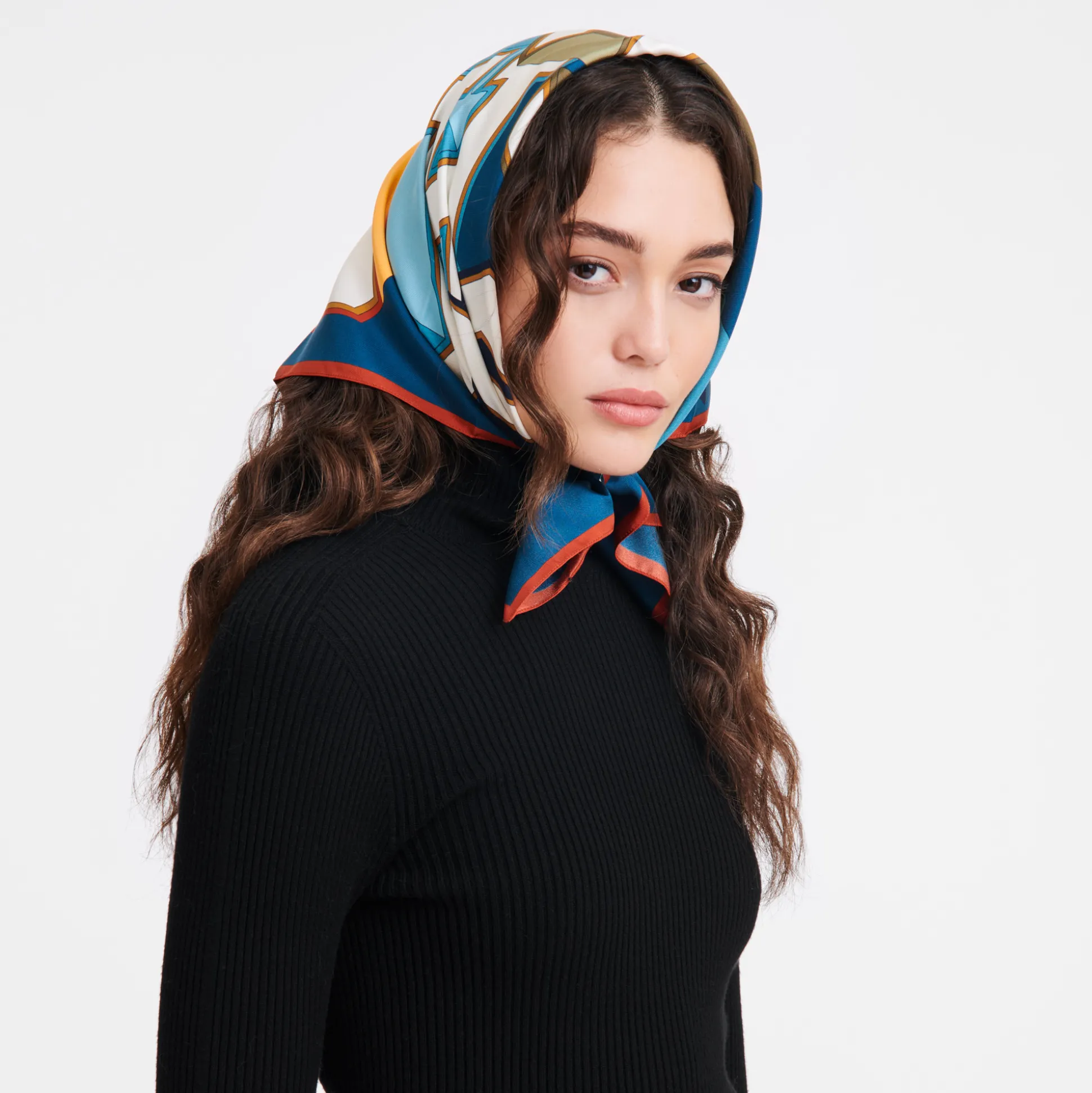 Best Longchamp Foulard di seta 70 University Seta - Pavone