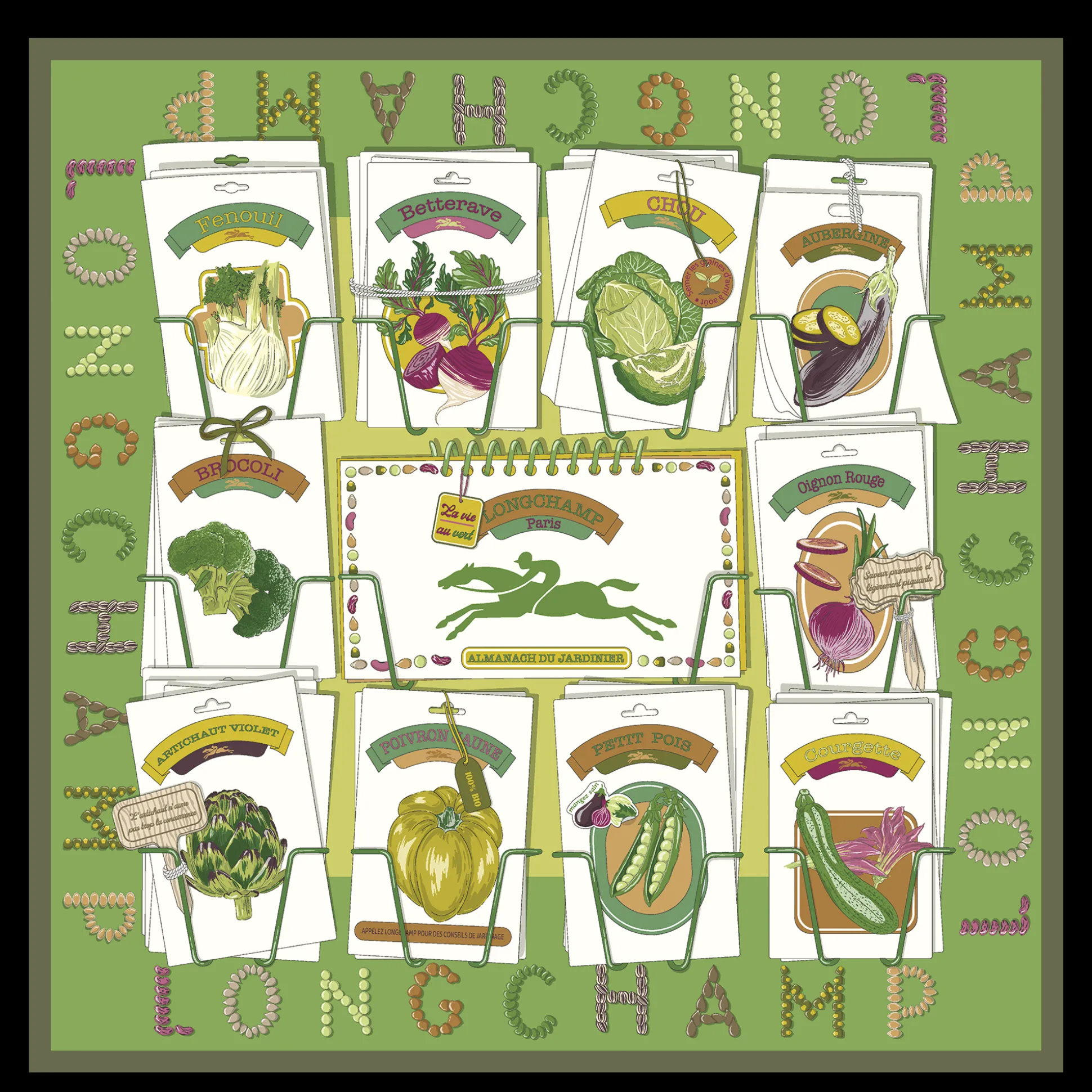 Cheap Longchamp Foulard di seta 70 Nell’orto OTHER - Alloro