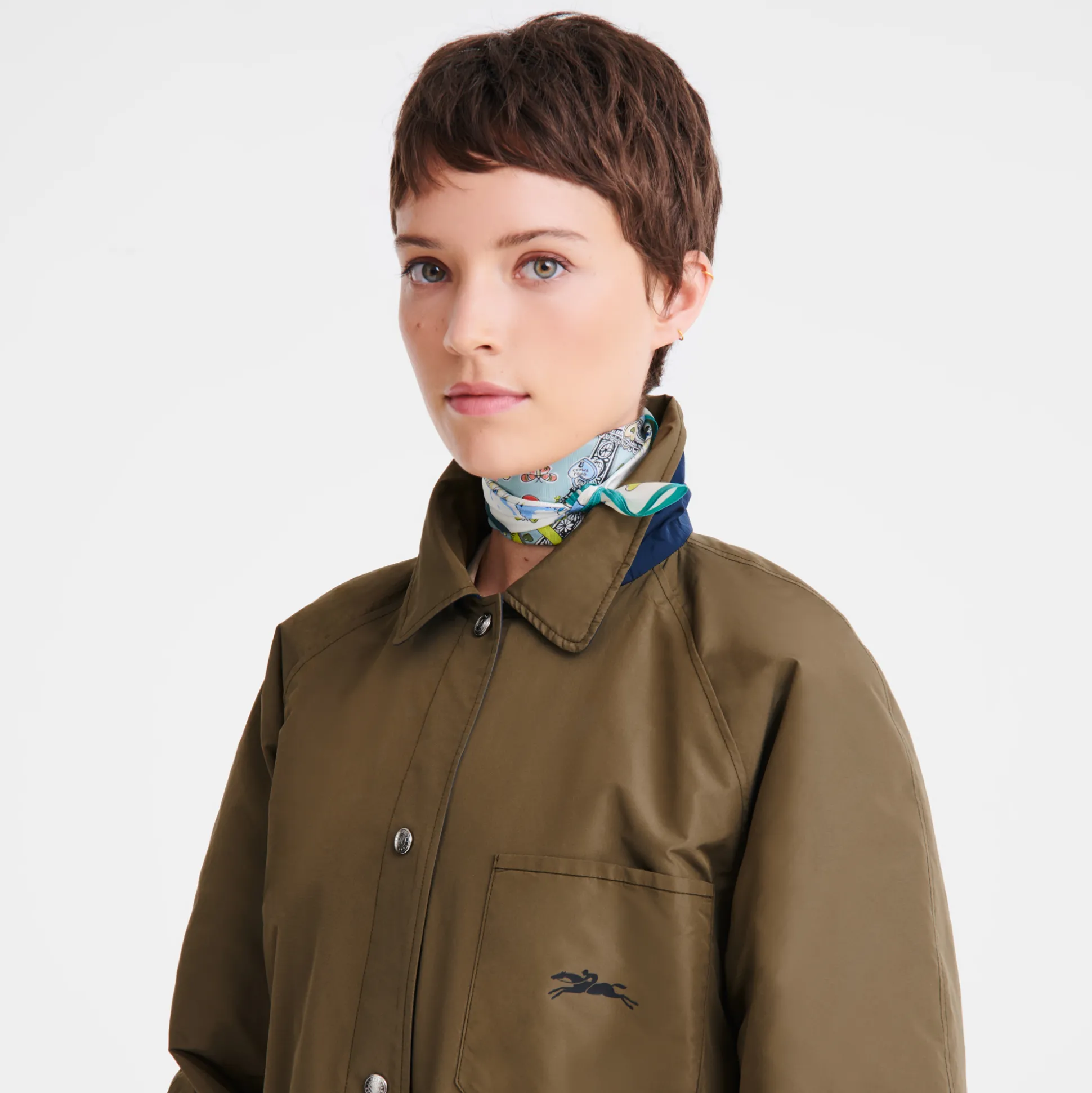 Hot Longchamp Foulard di seta 50 Torre equestre OTHER - Verbena