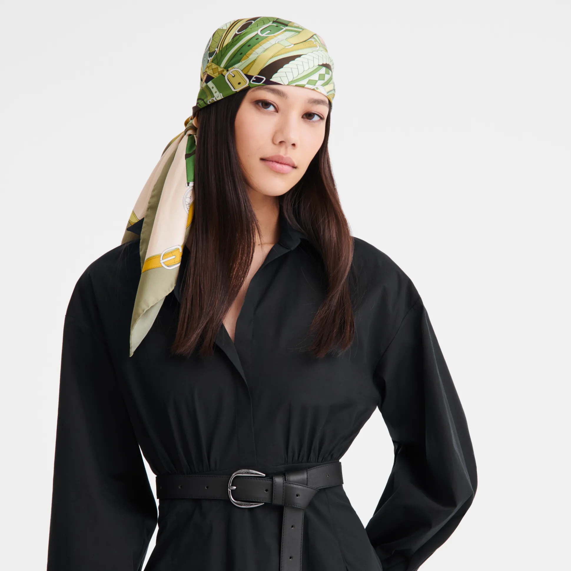 Best Sale Longchamp Foulard di seta 90 Tête de cheval OTHER - Carciofo