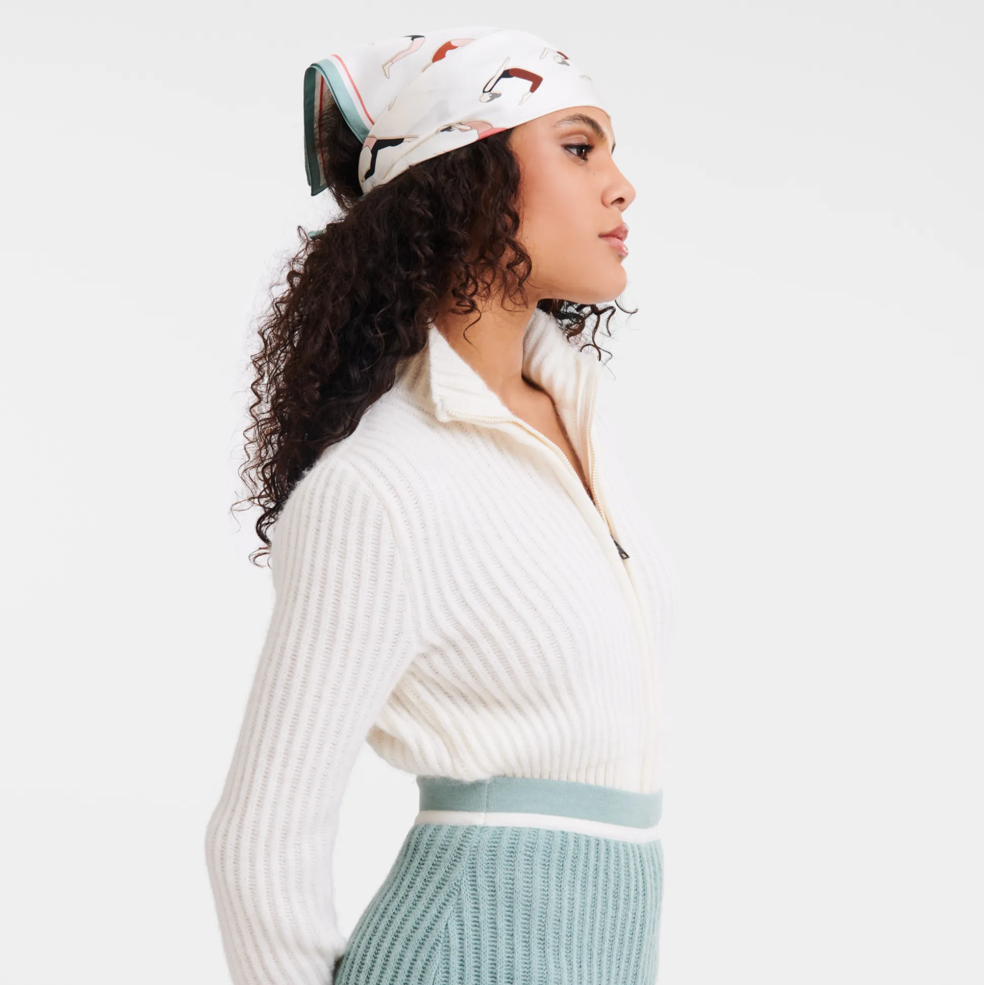 Fashion Longchamp Foulard di seta 50 Yoga Seta - Greggio