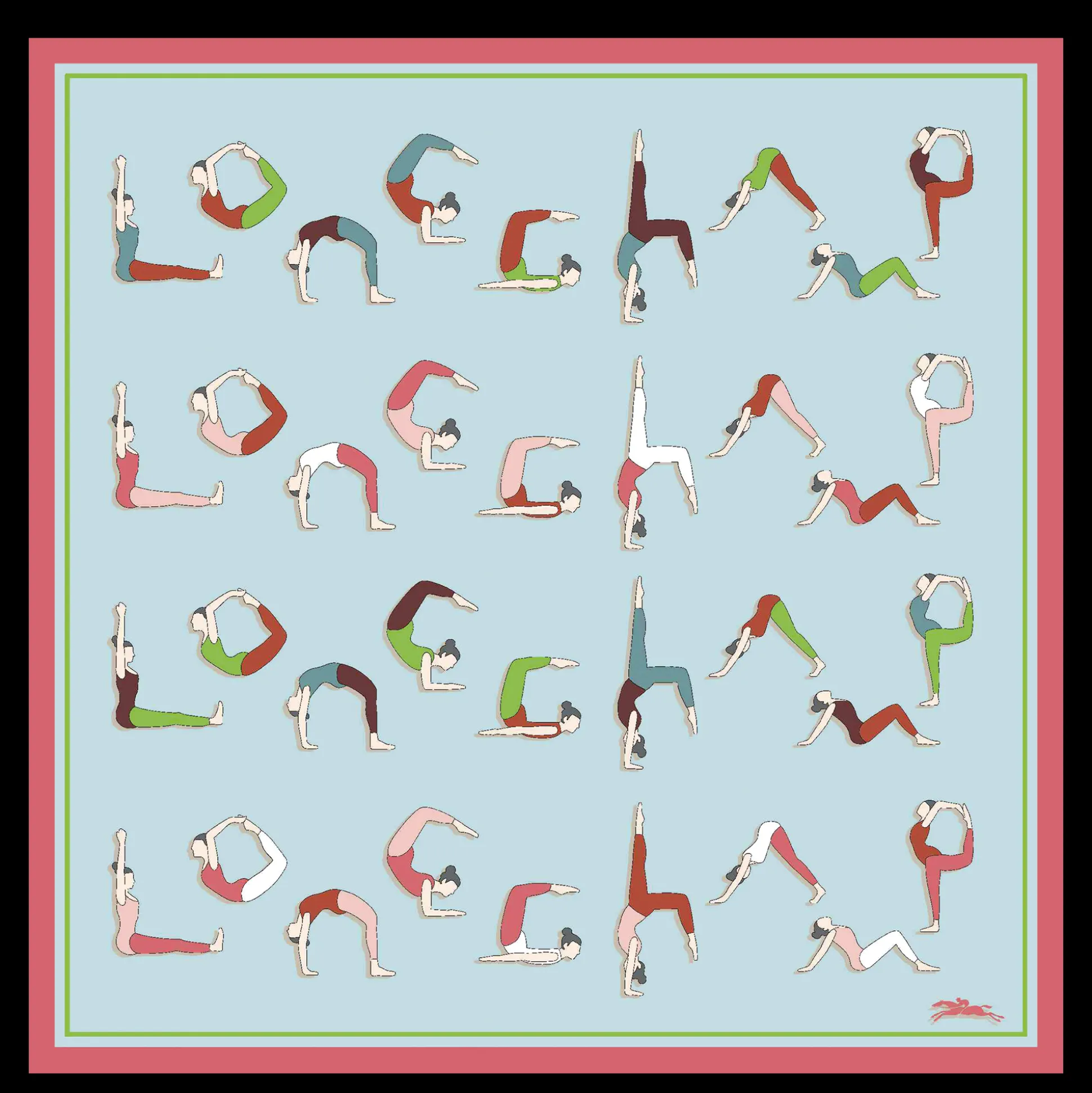 Best Sale Longchamp Foulard di seta 50 Yoga Seta - Verde Pallido VerdePallido