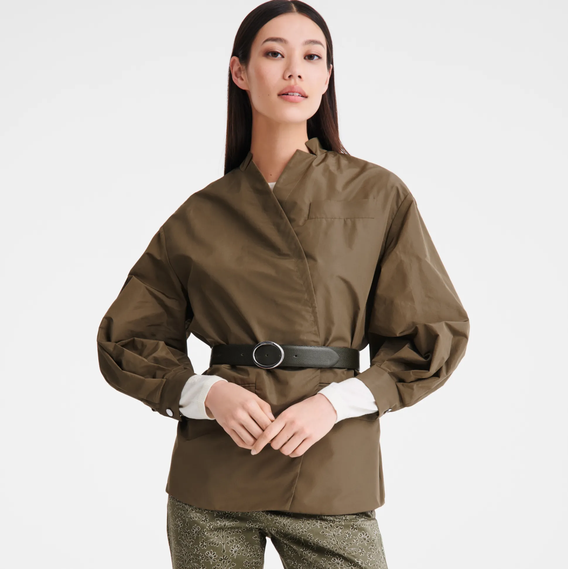 giacca_kimono_taffet_tecnico__carciofo_3.webp Clearance Longchamp Giacca kimono Taffetà tecnico - Carciofo