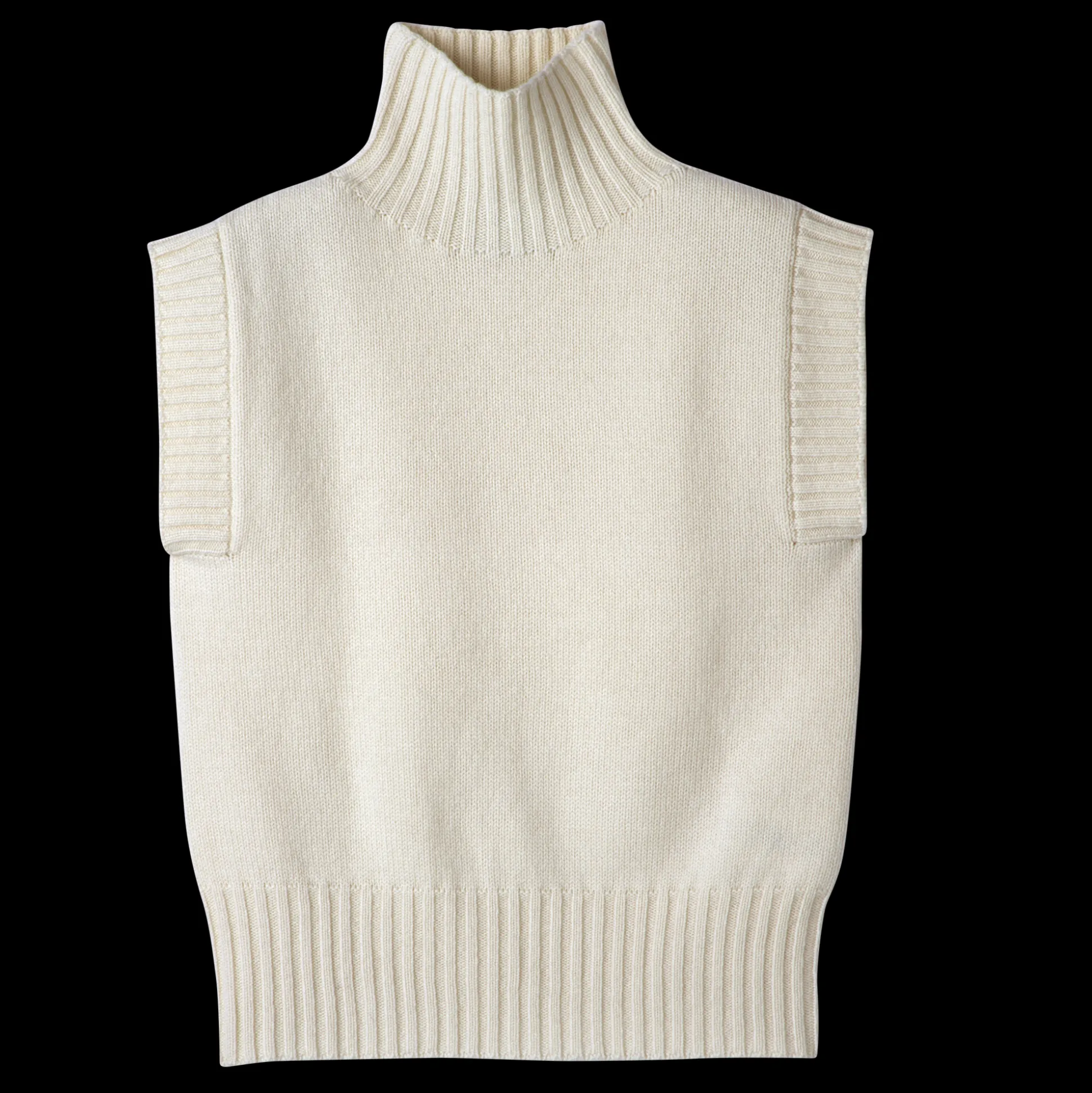 Discount Longchamp Maglia collo alto senza maniche Greggio