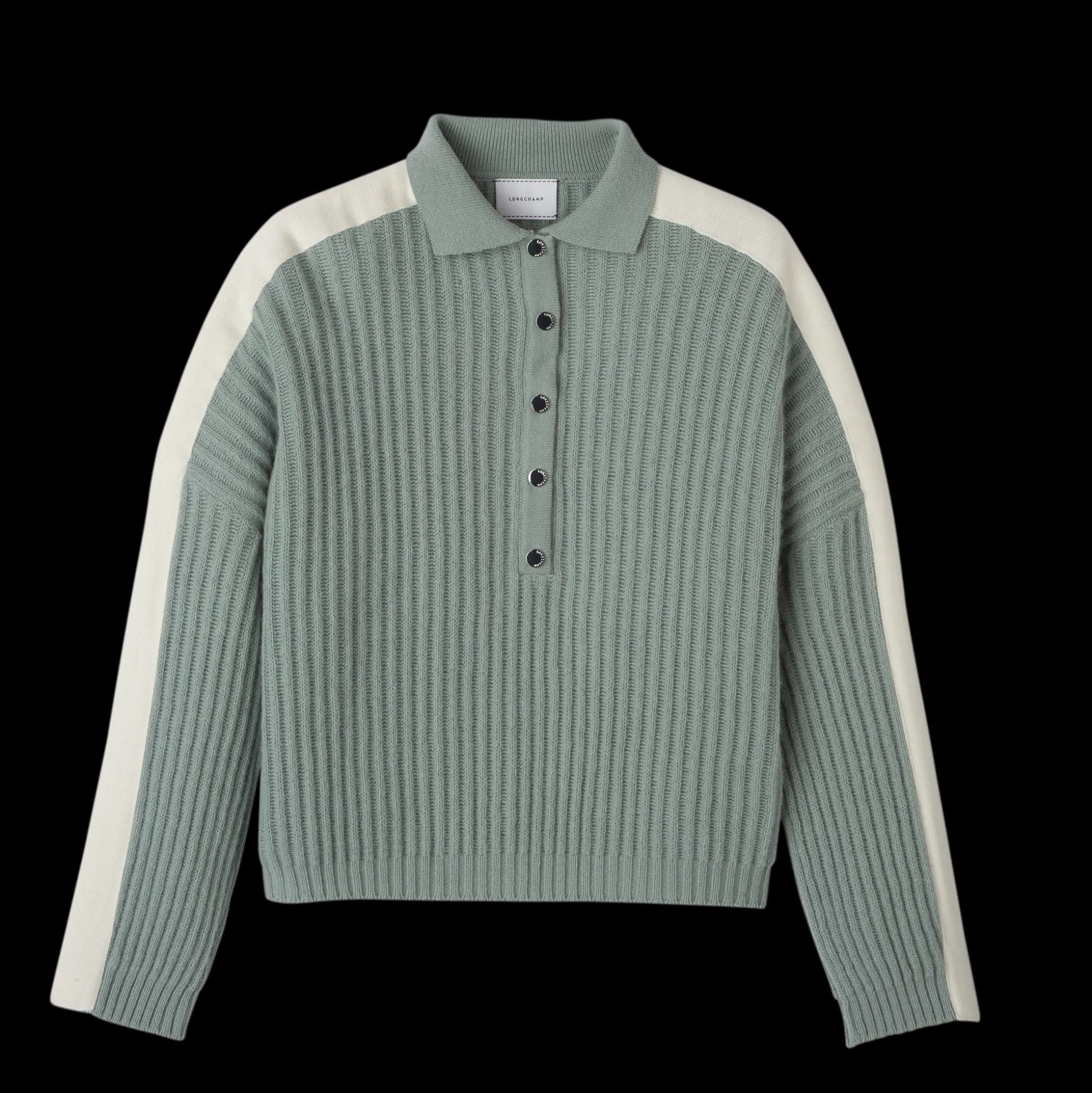 Hot Longchamp Maglia con colletto a polo VerdePallido