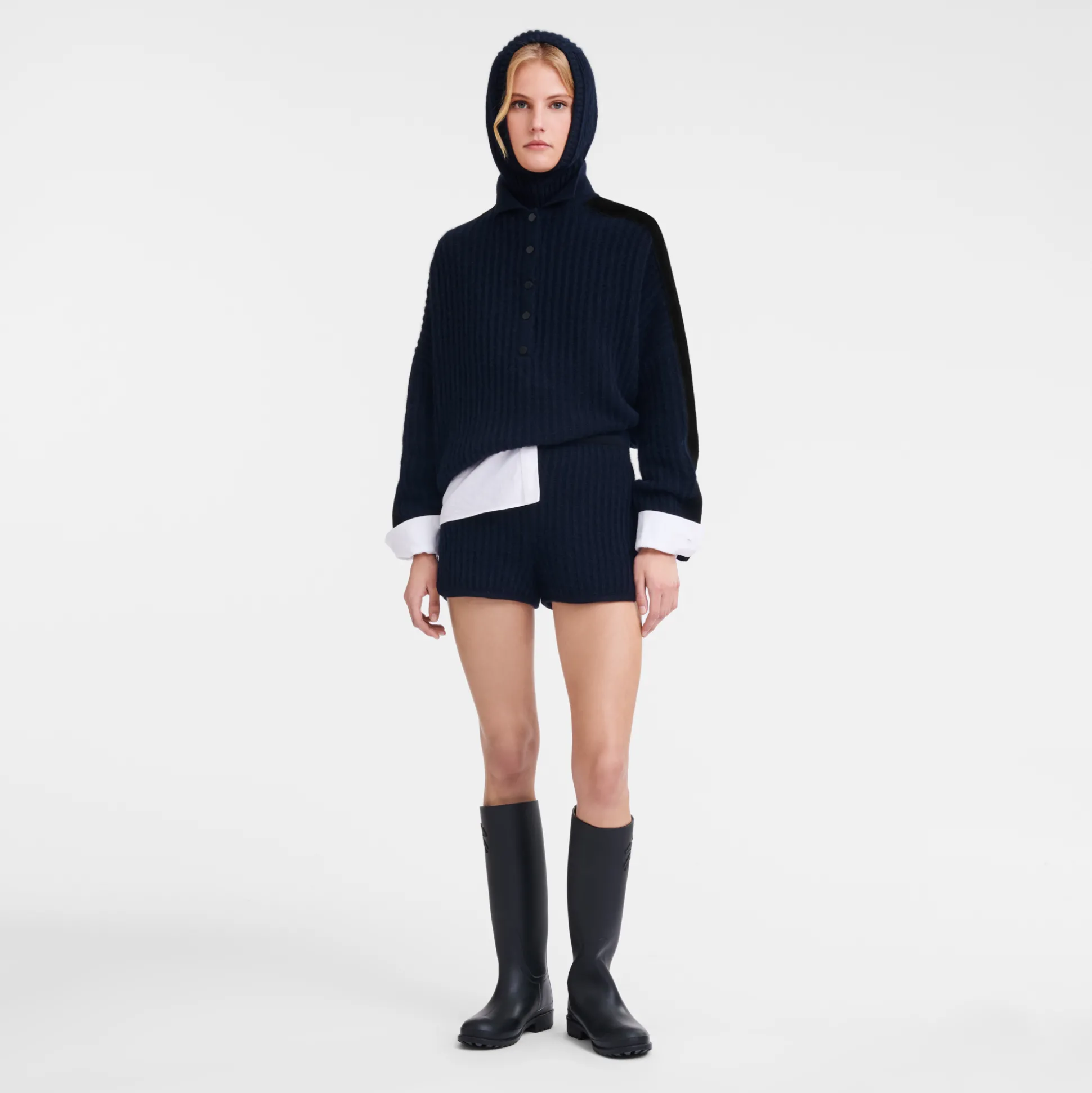 New Longchamp Maglia con colletto a polo Marine