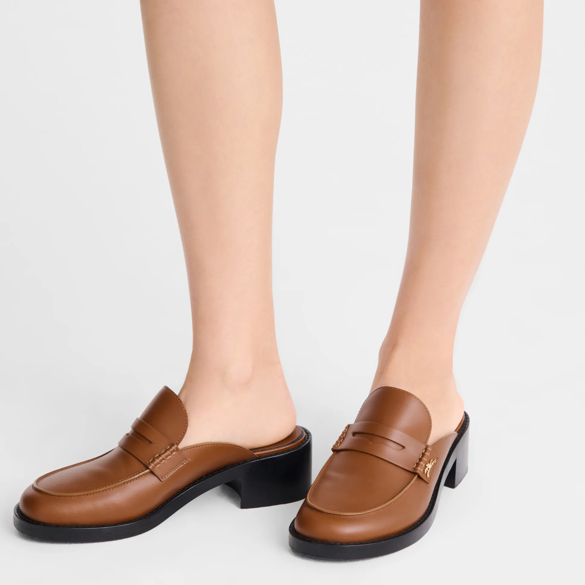 Clearance Longchamp Mule Cognac