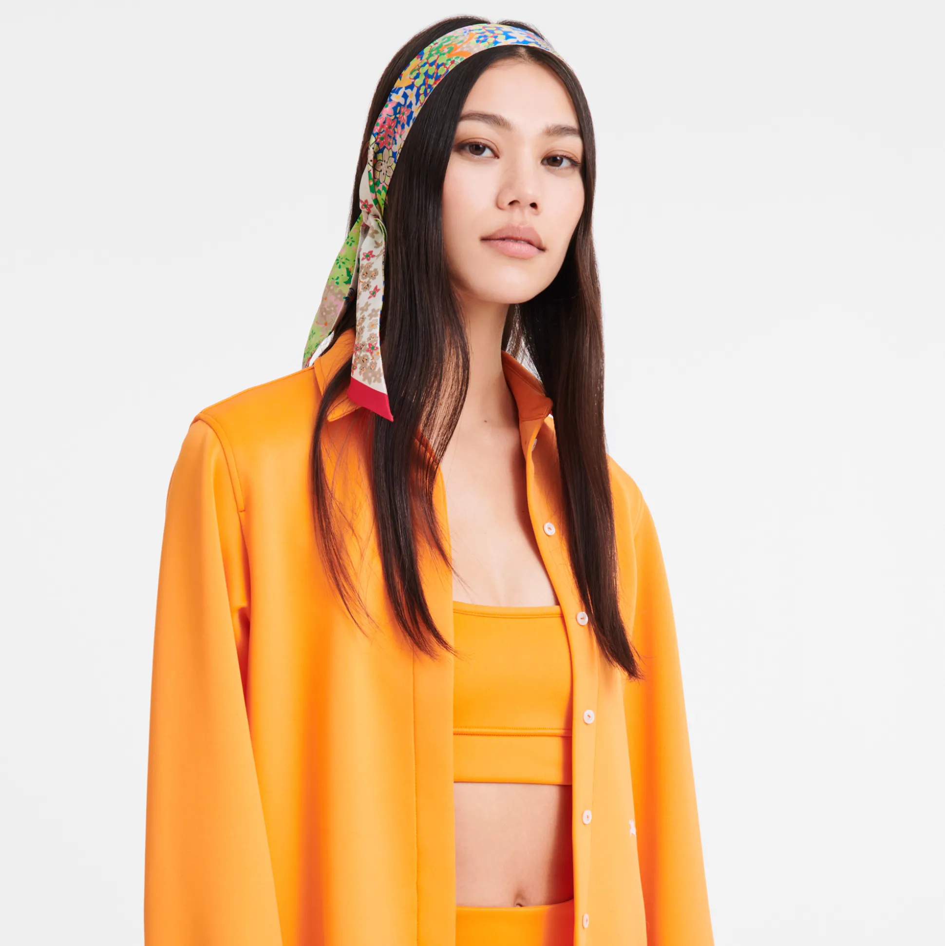 Cheap Longchamp Nastro di seta Collier de fleurs Seta - Magenta