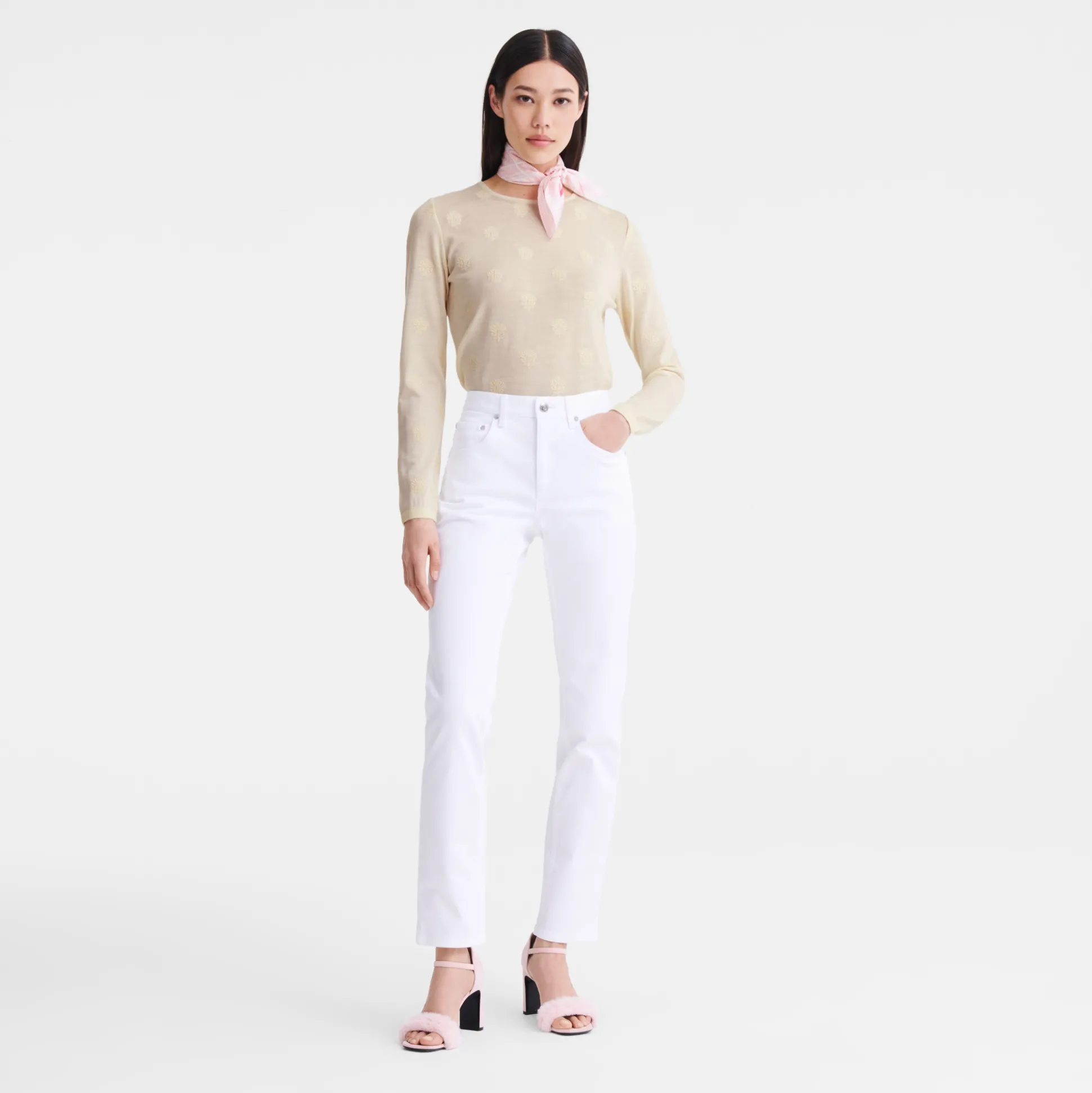 Discount Longchamp Pantaloni Bianco